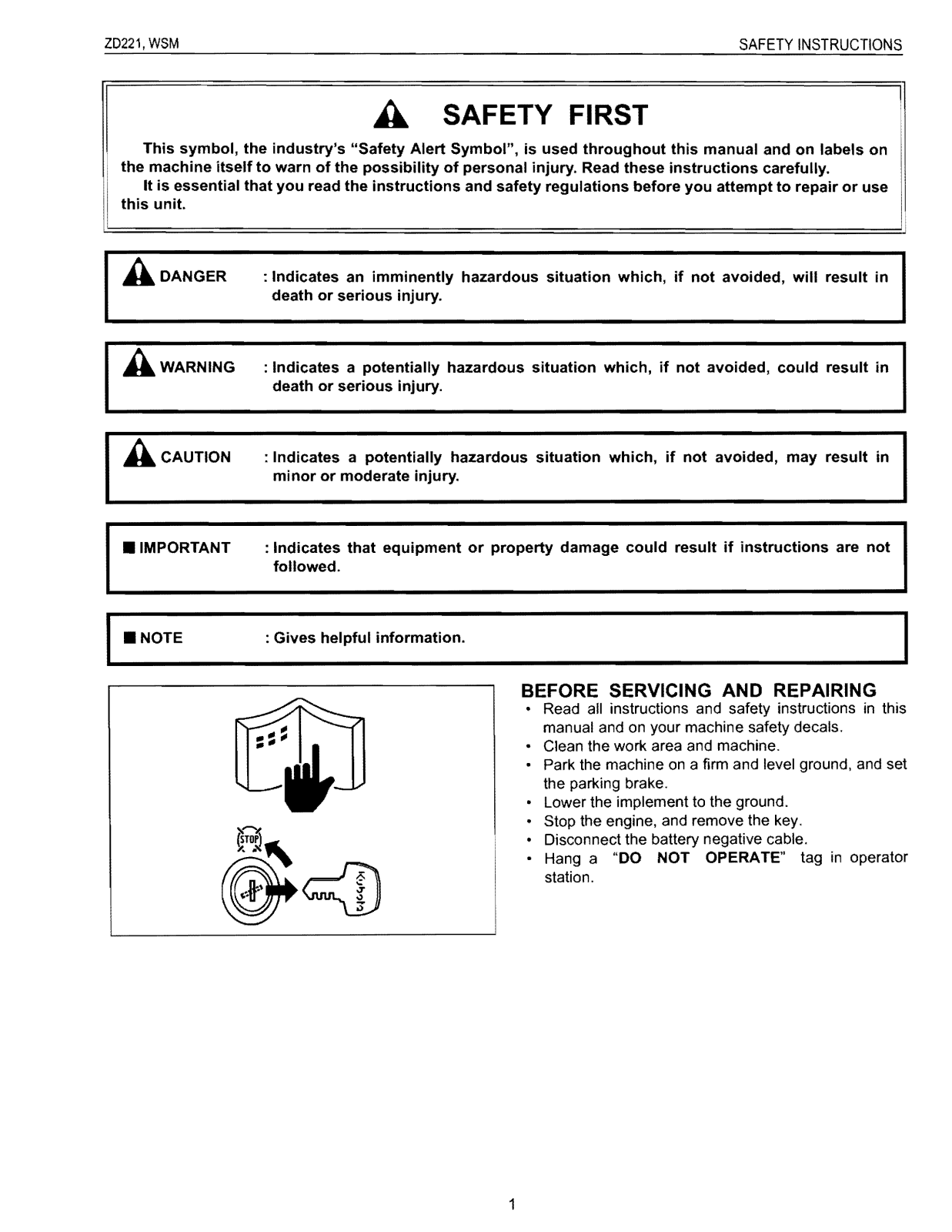 Kubota Zd221 Repair Manual