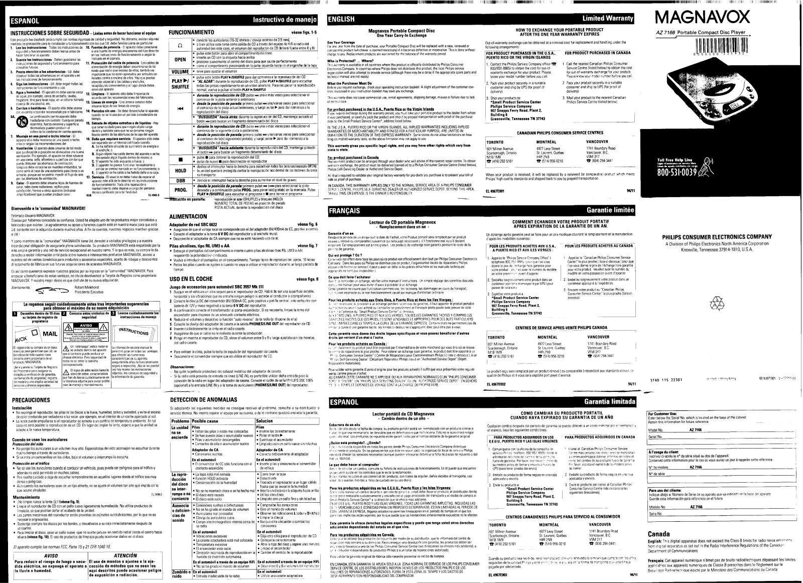 Magnavox AZ7166 User Manual