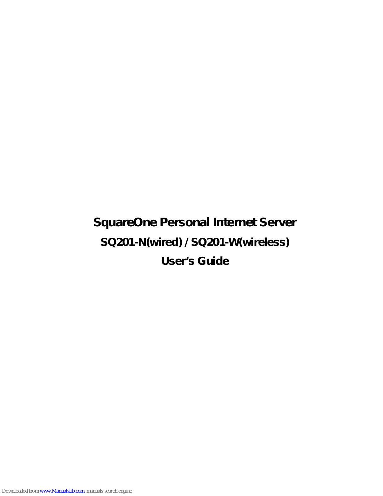 Square One SQ201-N, SQ201-W User Manual - ManualMachine.com