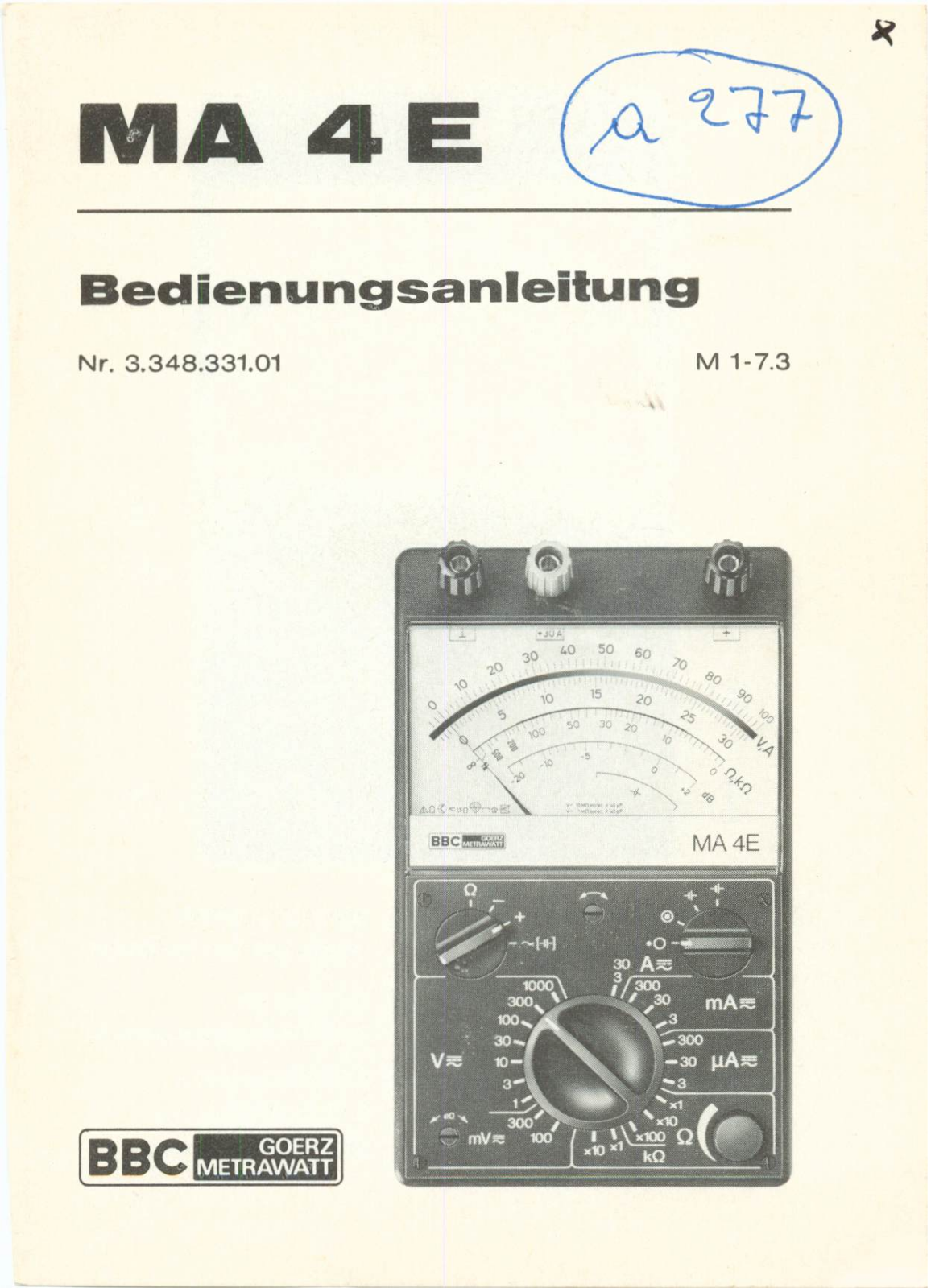 BBC MA 4E User Manual