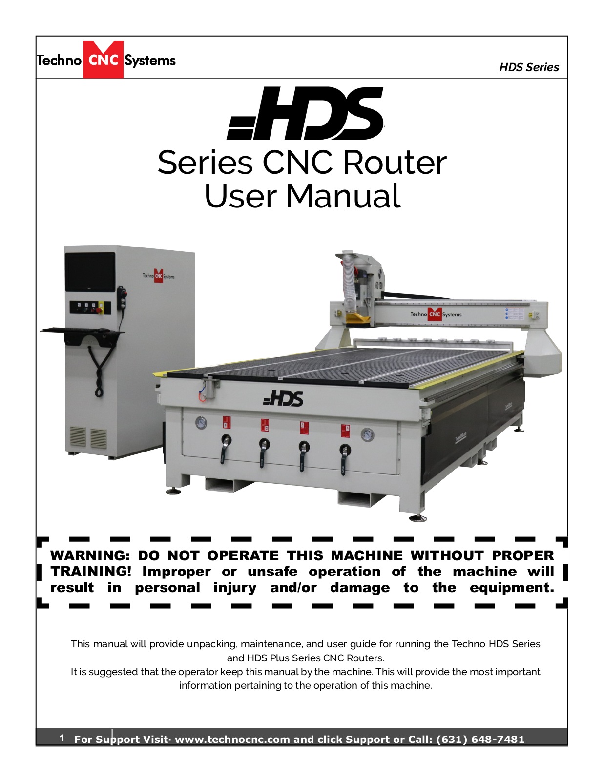 Techno CNC Systems HDS Series, Venture Series User Manual - ManualMachine.com
