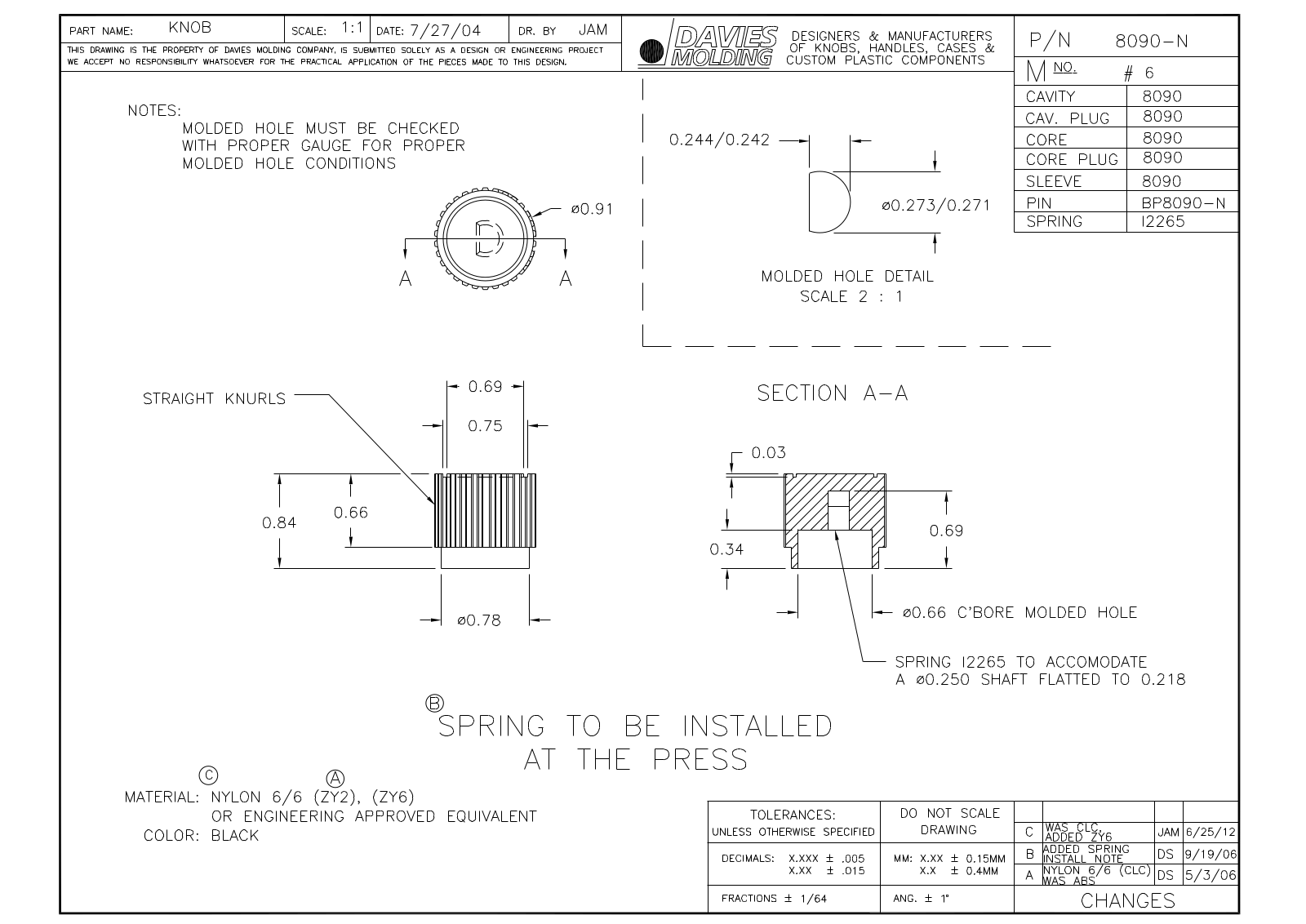 Davies Molding 8090-N Reference Drawing