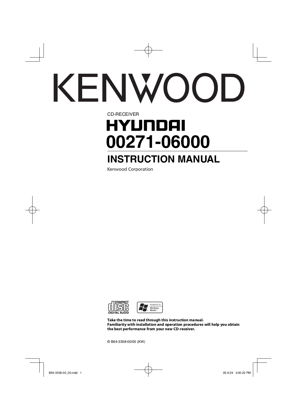 Kenwood HYUNDAI_00271-06000 Manual