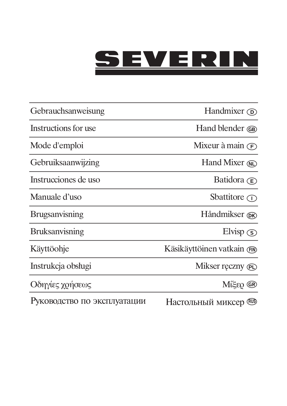 SEVERIN 3823 User Manual