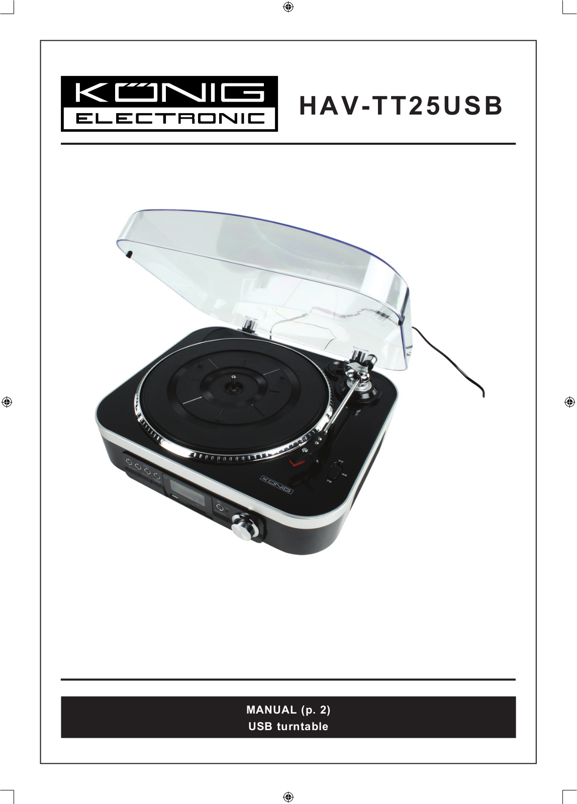 Konig USB turntable with speakers User Manual