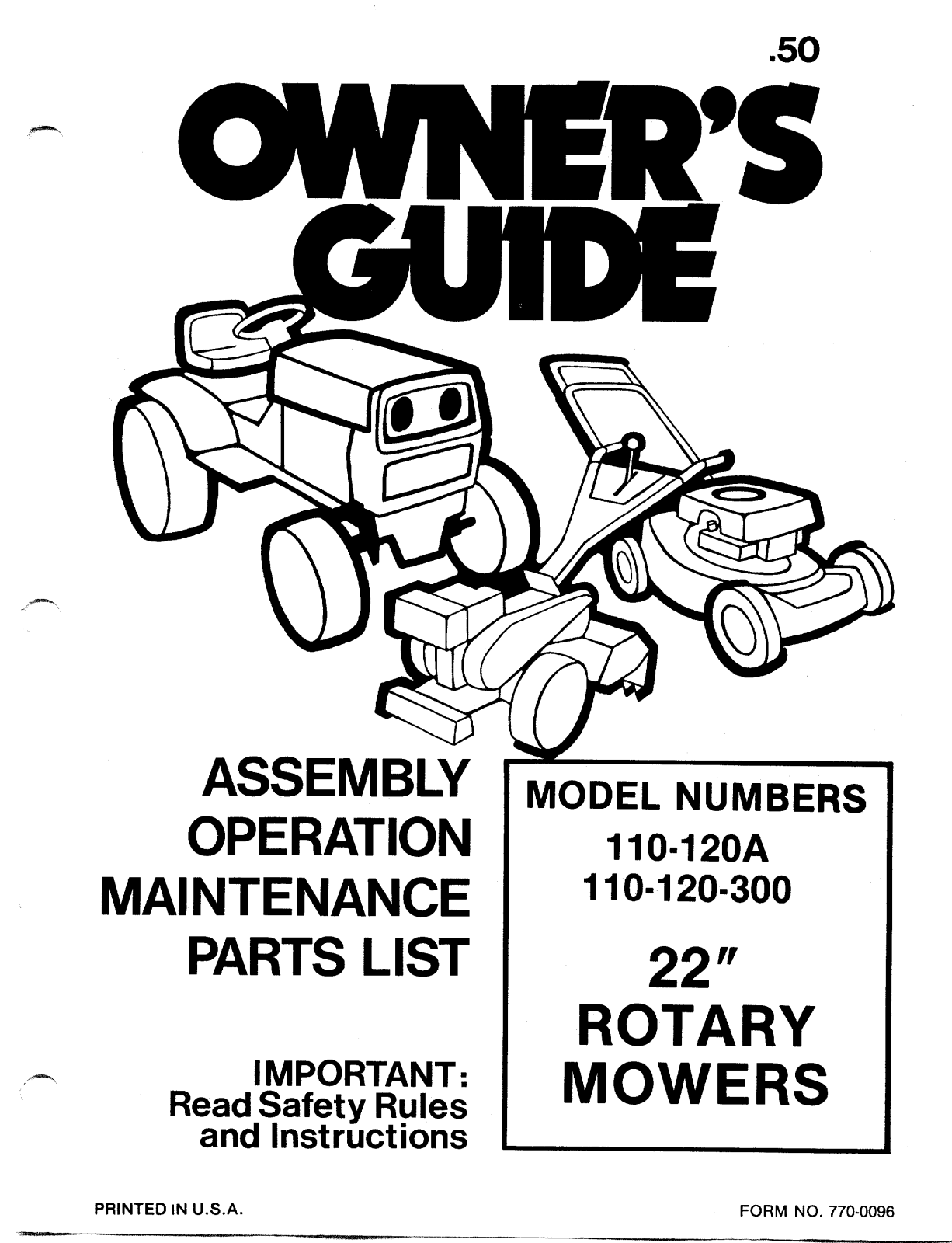 MTD 110-120-300, 110-120A User Manual