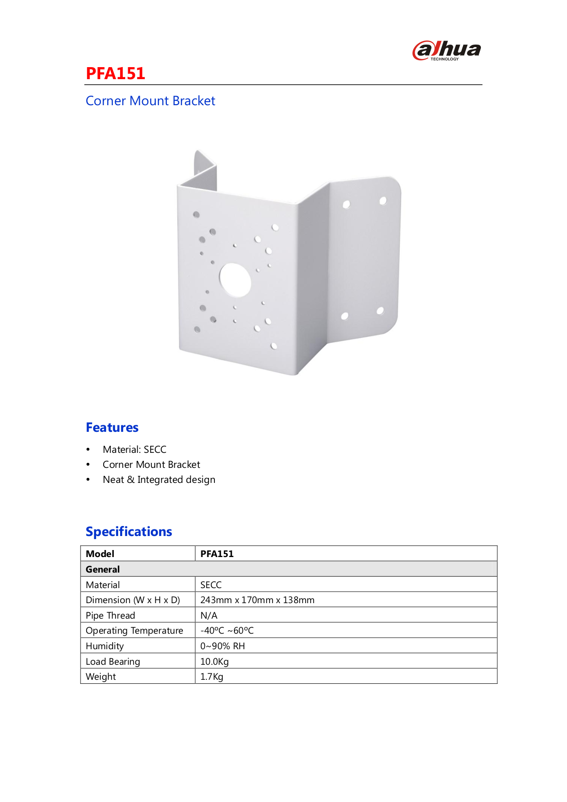 Dahua PFA151 User Manual