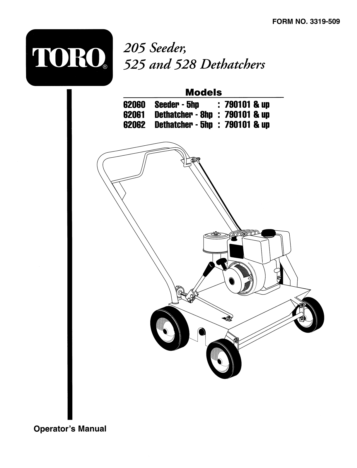 Toro 62060, 62061, 62062 Operator's Manual