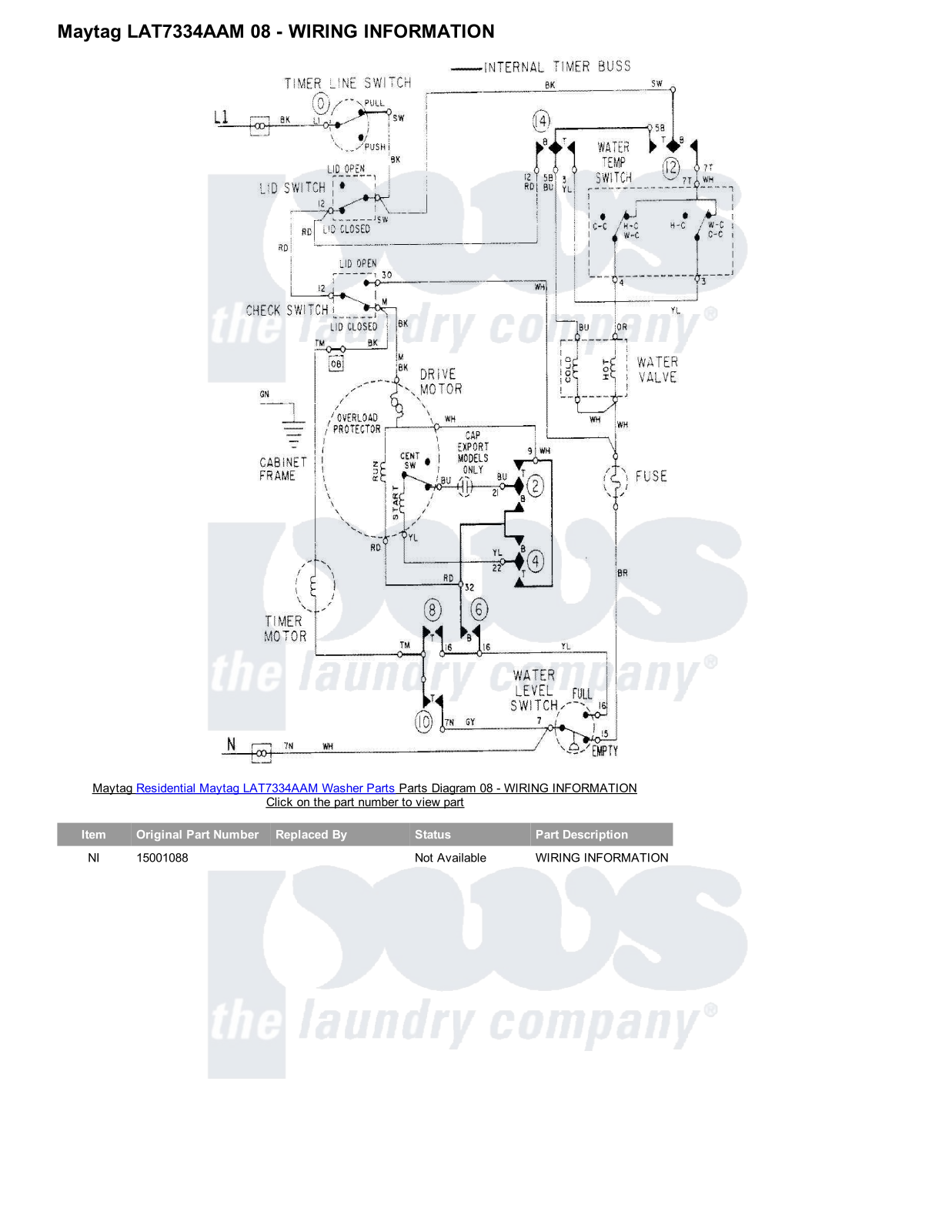 Maytag LAT7334AAM Parts Diagram