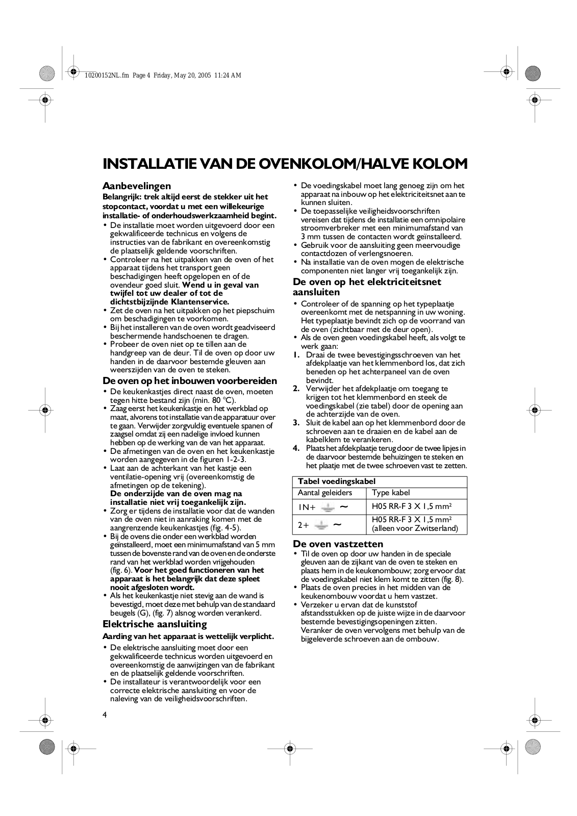 WHIRLPOOL AKZ 319/IX/02 Installation Instructions