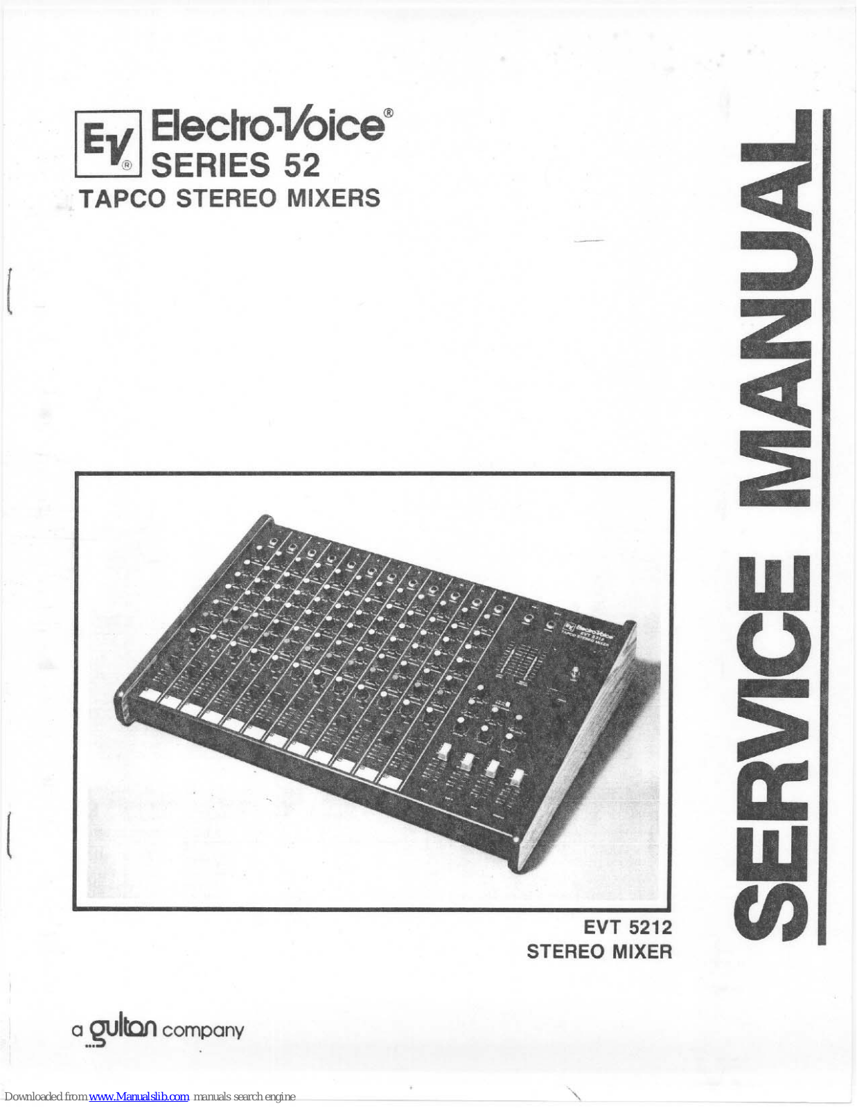 Electro-Voice 52 Series, EVT 5212 Service Manual