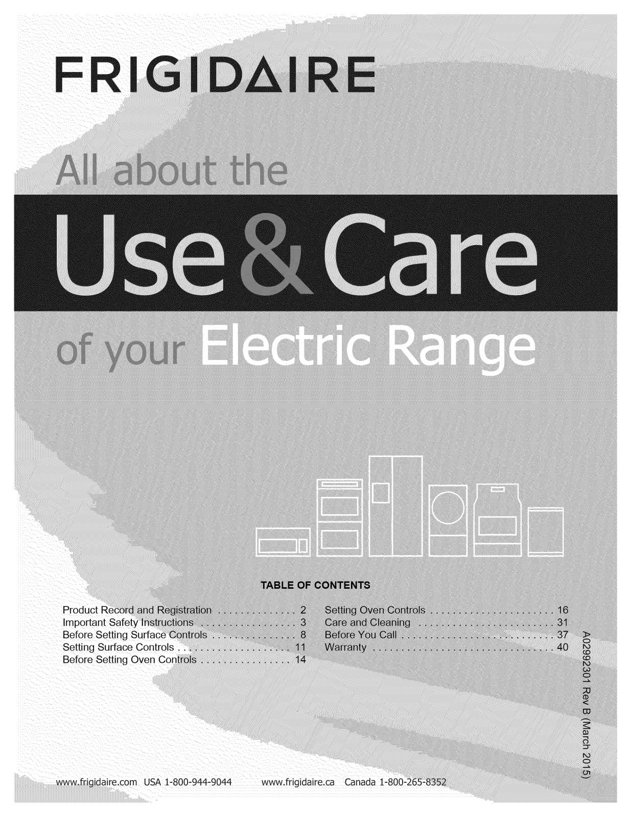 Frigidaire FPEH3077RFF, FPEH3077RFE, FPEH3077RFD, FPEH3077RFC, FPEH3077RFB Owner’s Manual