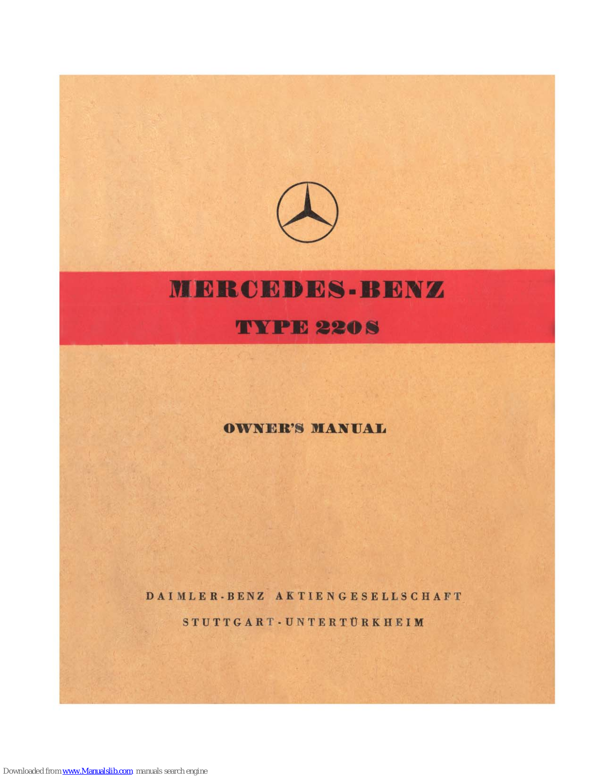 Mercedes-Benz 220S Owner's Manual