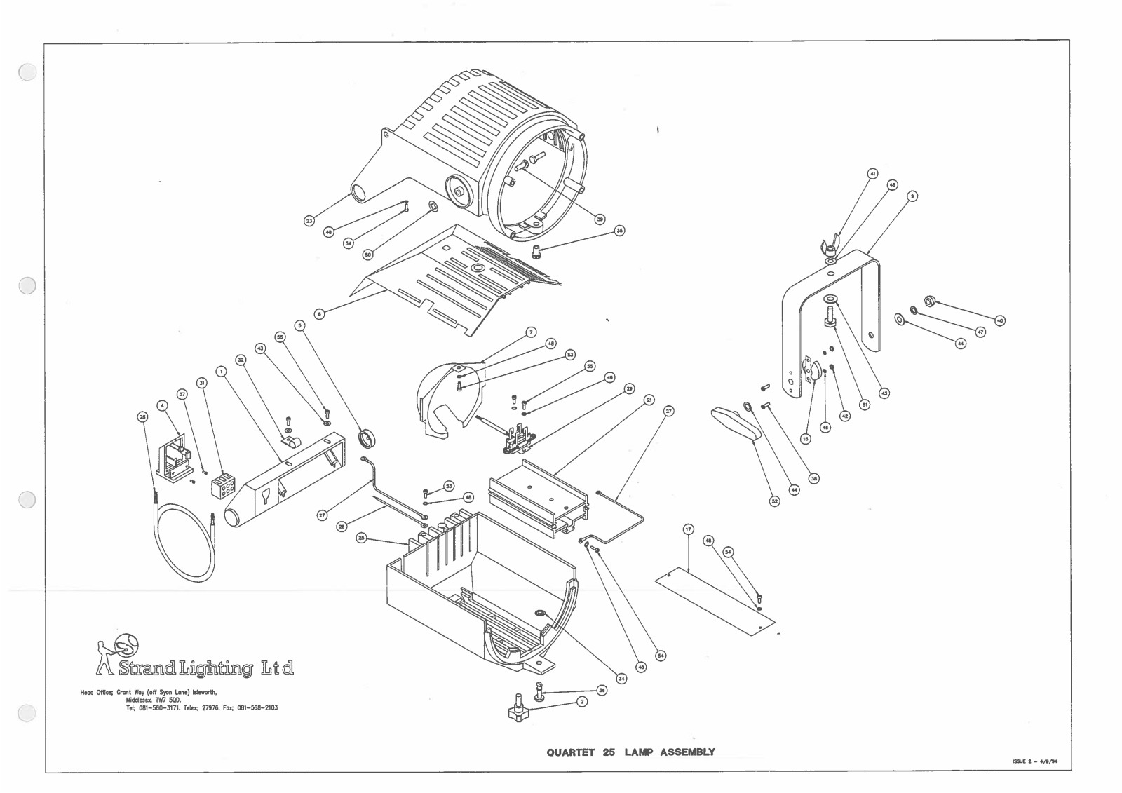 Strand Quartet 25 Lamp Assembly Exploded Diagram - ManualMachine.com