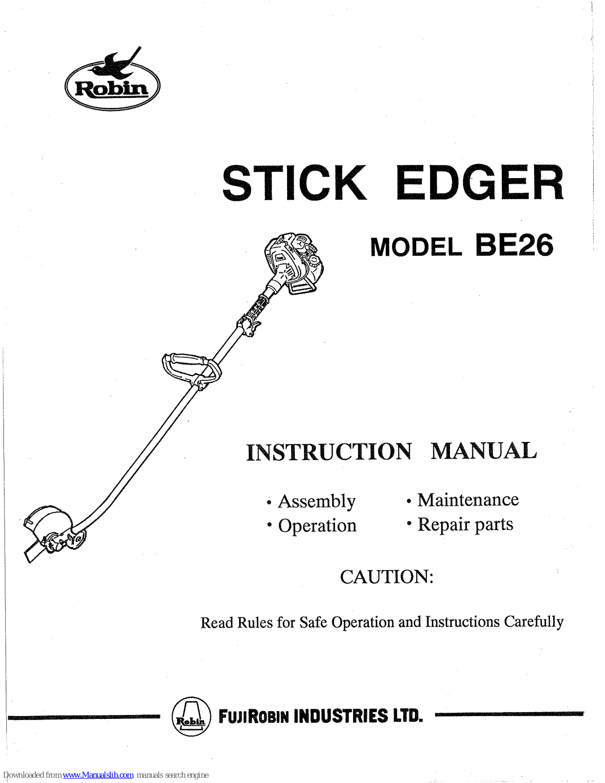 Robin BE26 Instruction Manual