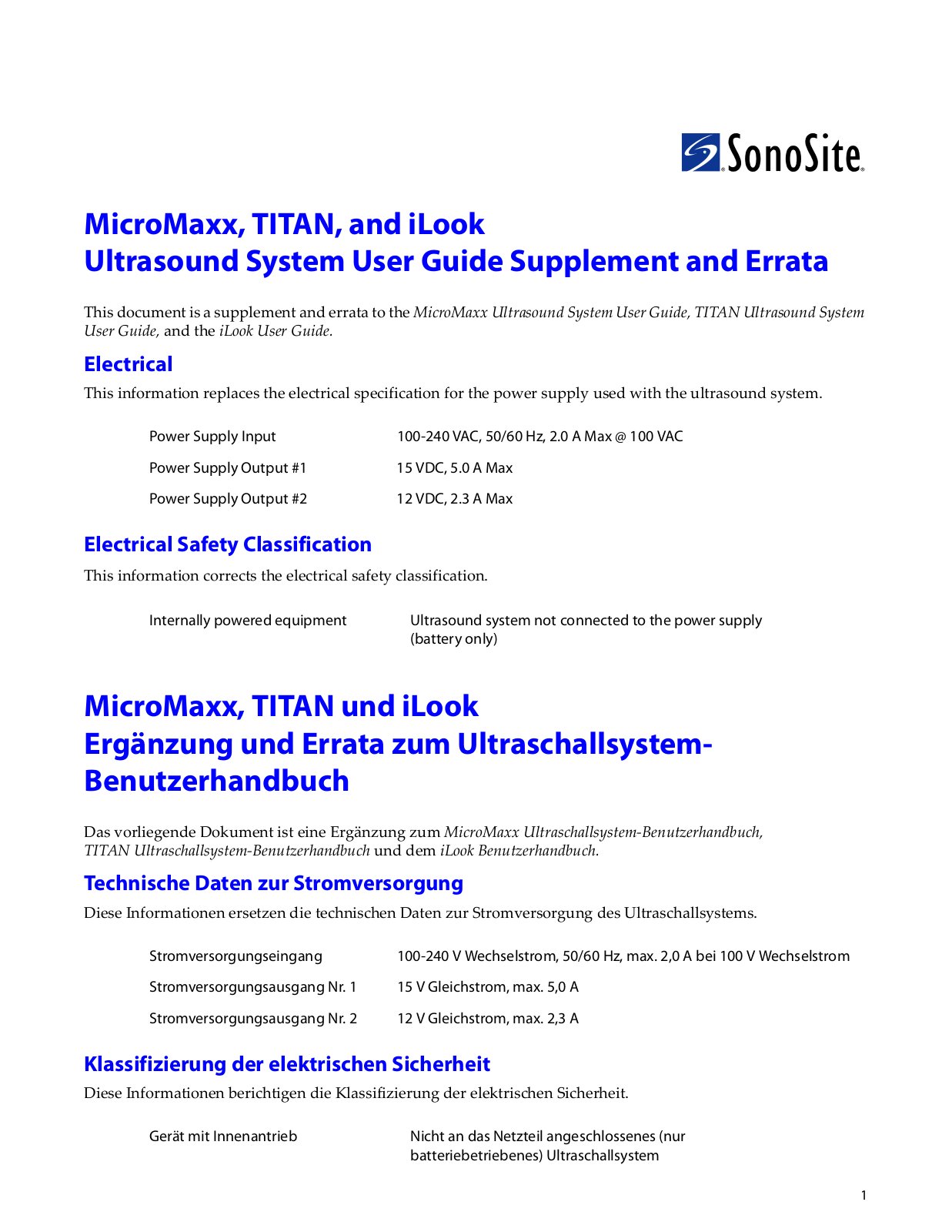 SonoSite Ultrasound User manual