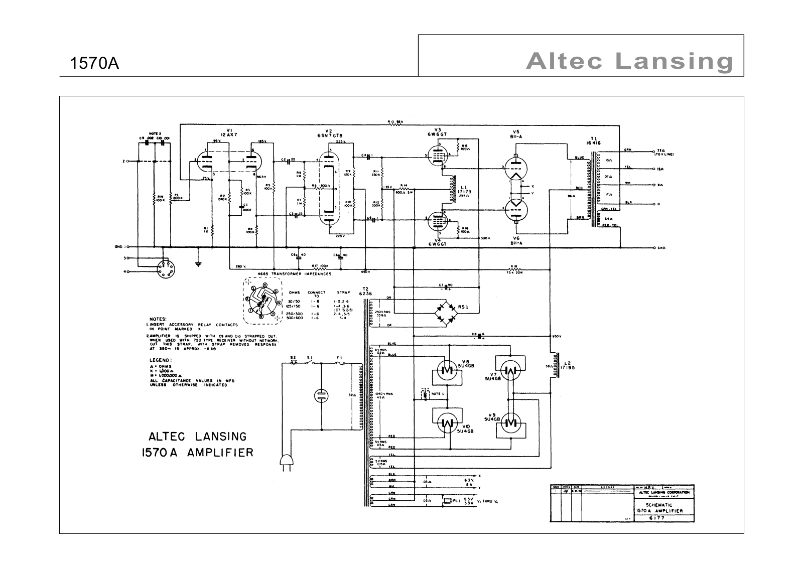 Altec Lansing 1570-A Schematic