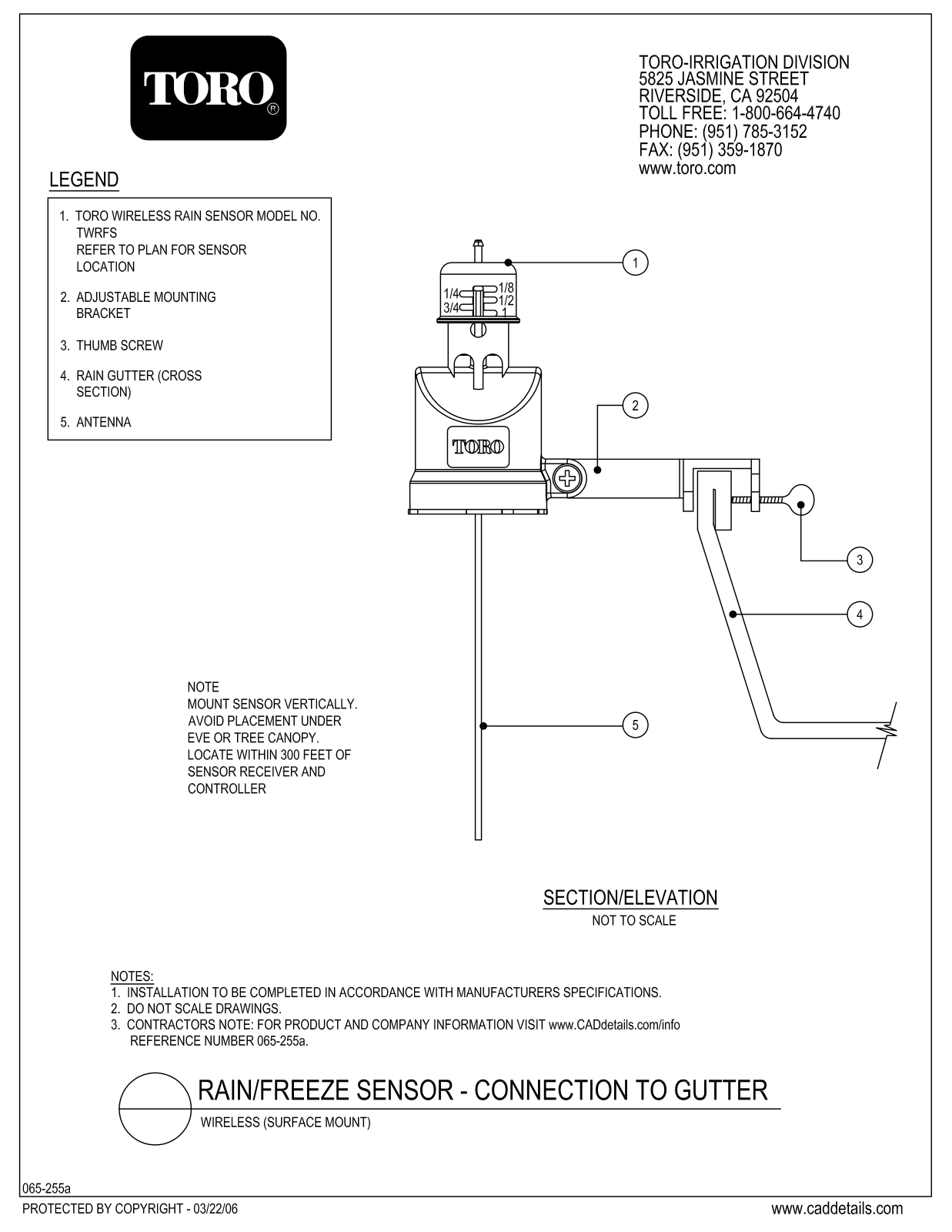 Toro RainSensors Gutter Installation Manual