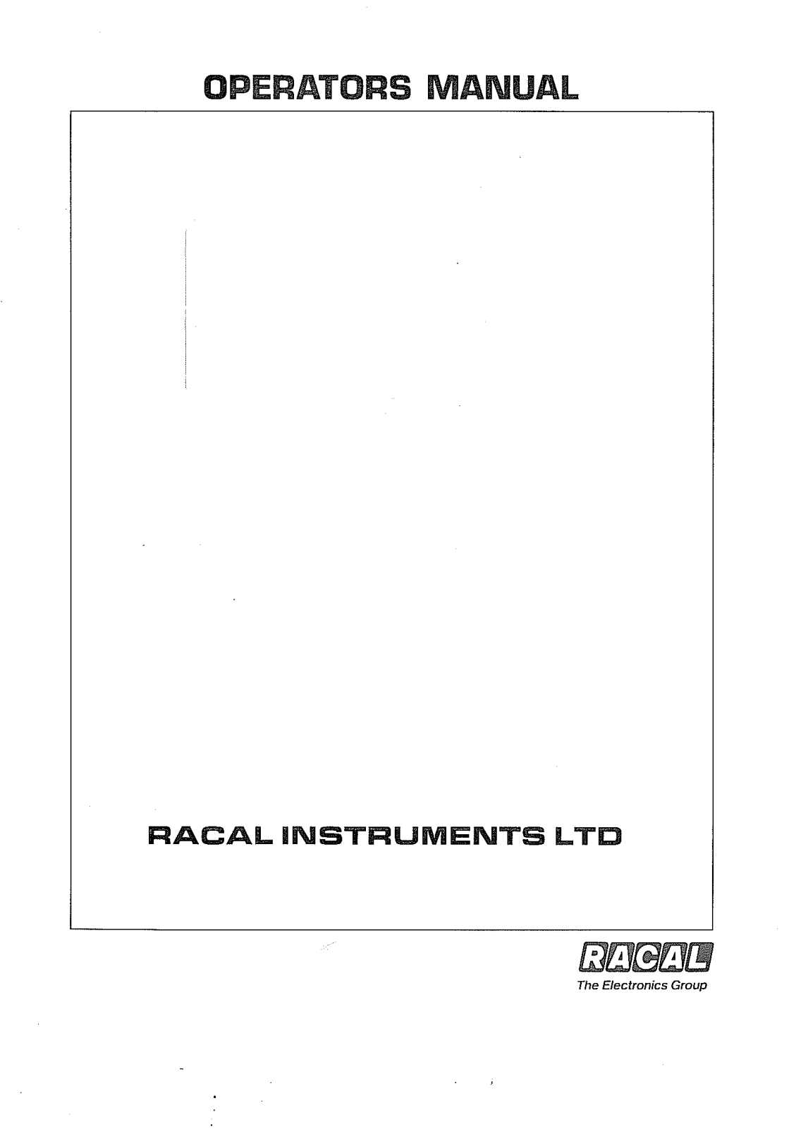 Racal Dana 1999 User Manual