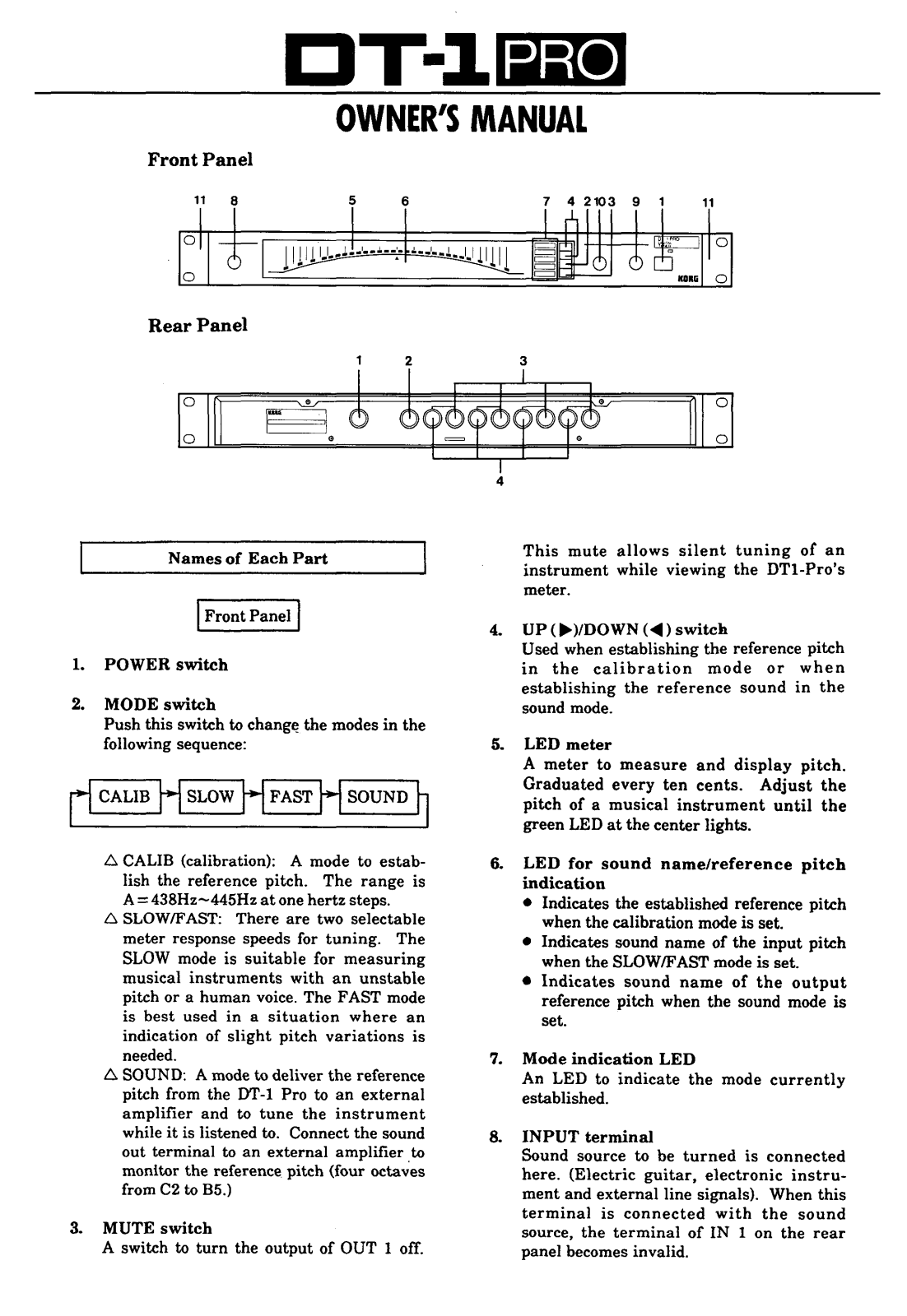 Korg DT1 PRO User Manual