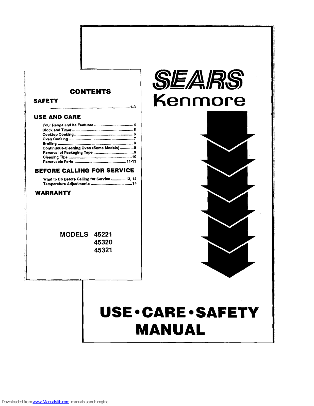 Kenmore 45320, 45221, 45321 Use, Care, Safety Manual - ManualMachine.com