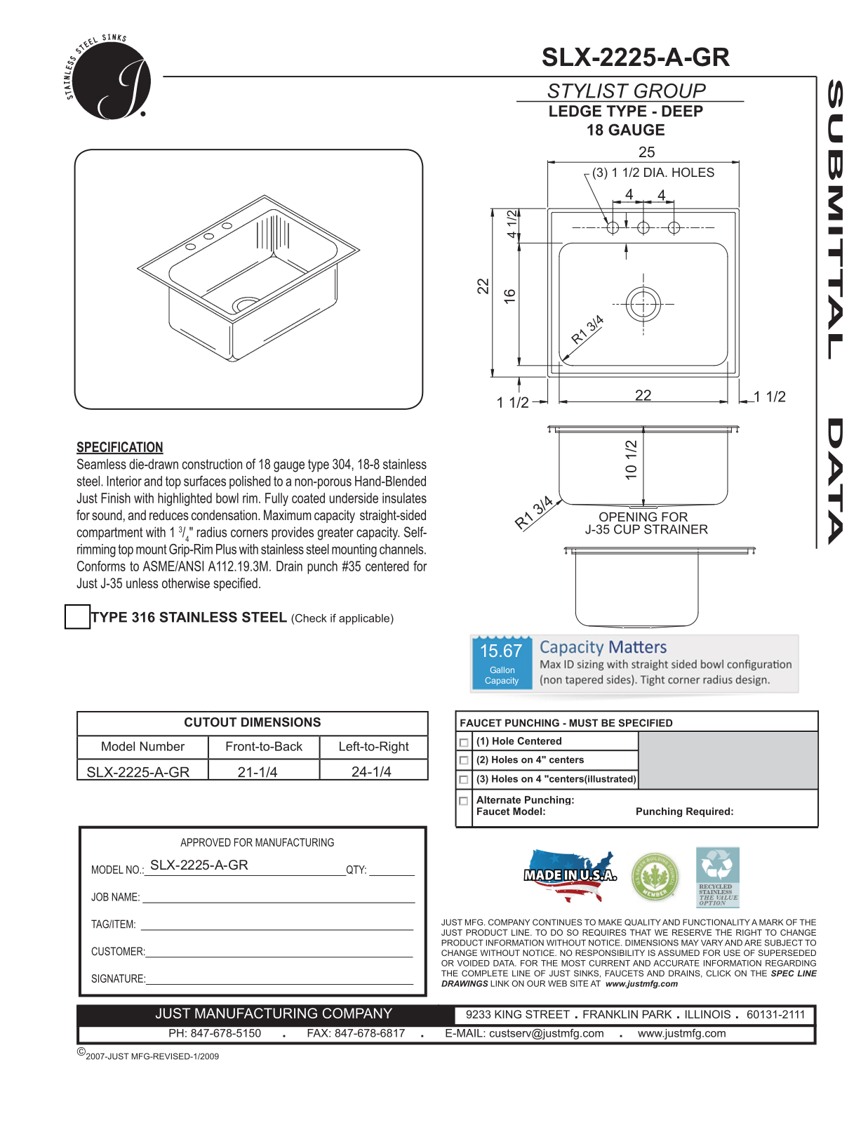 Just Manufacturing JTM1322 Specifications - ManualMachine.com