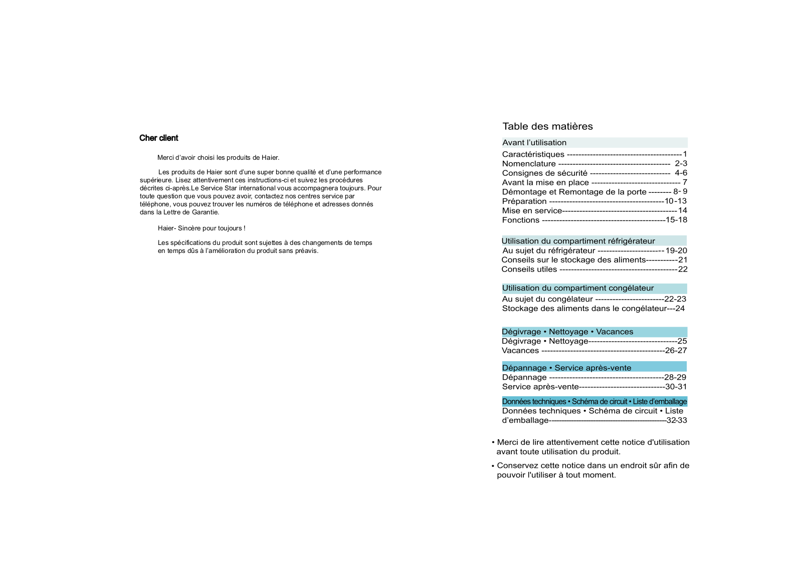 Haier HB21F User Manual