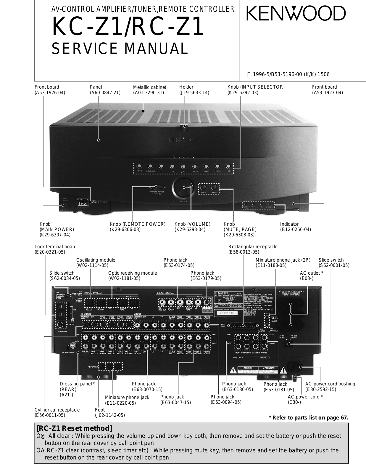 Kenwood RCZ-1, KCZ-1 Service manual