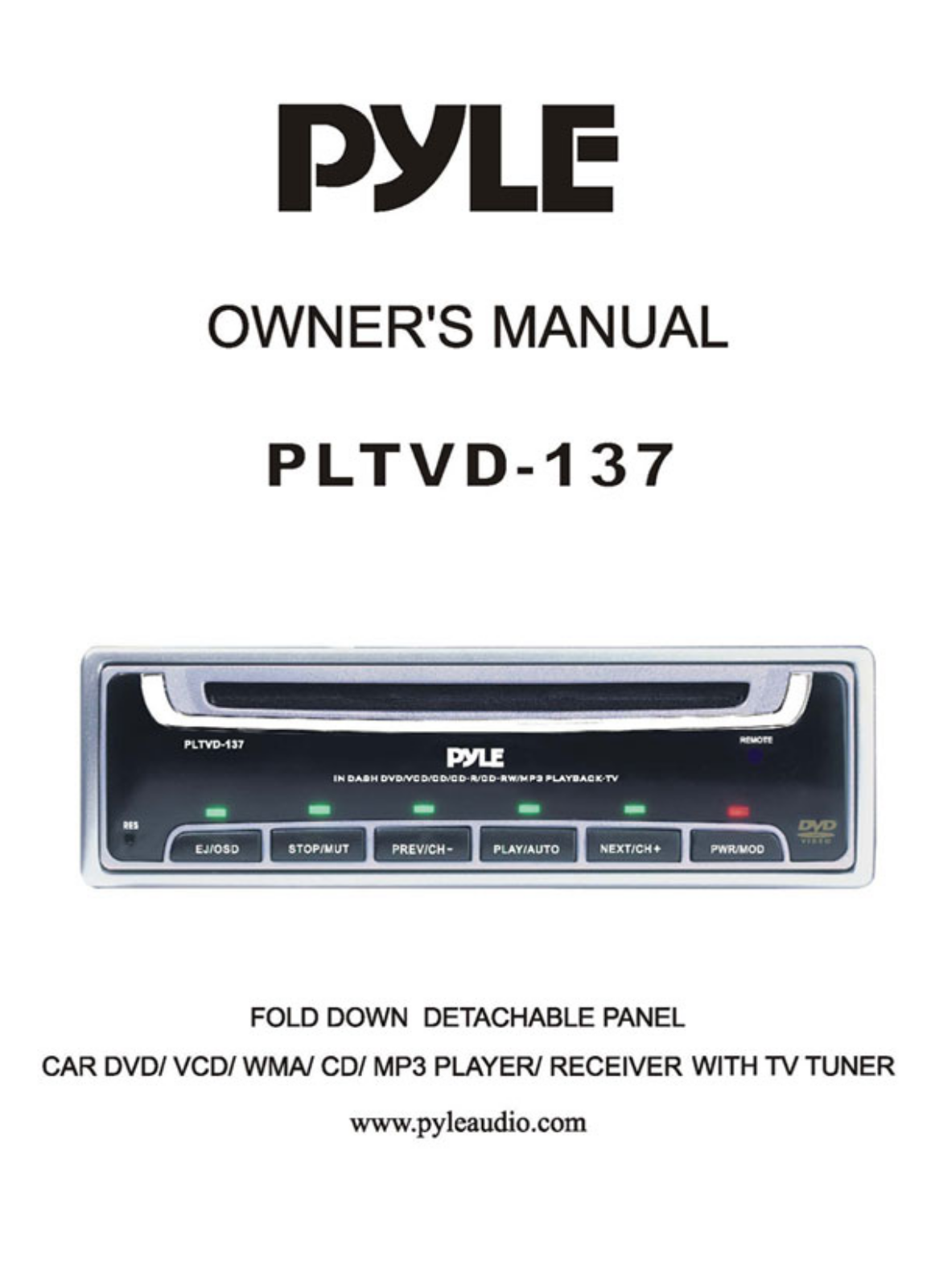 PYLE Audio PLTVD-137 User Manual