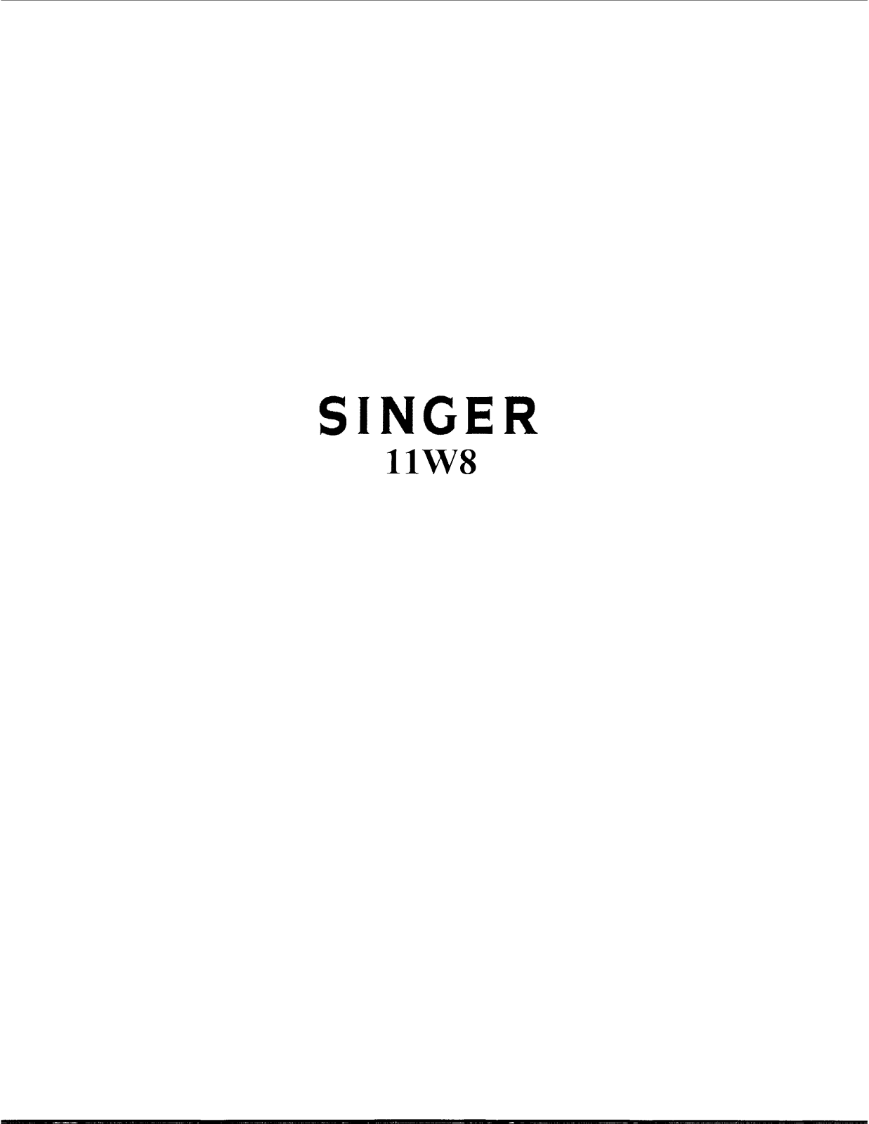 Singer 11W8 User Manual