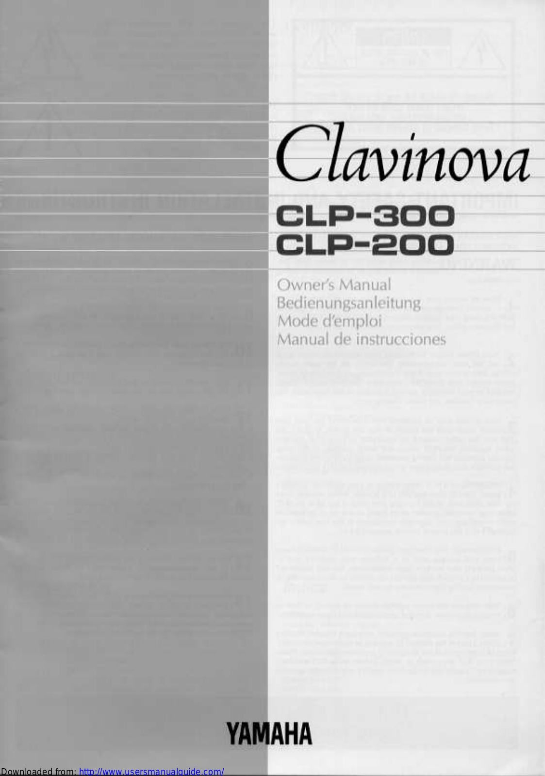 Yamaha Audio CLP-300, CLP-200 User Manual