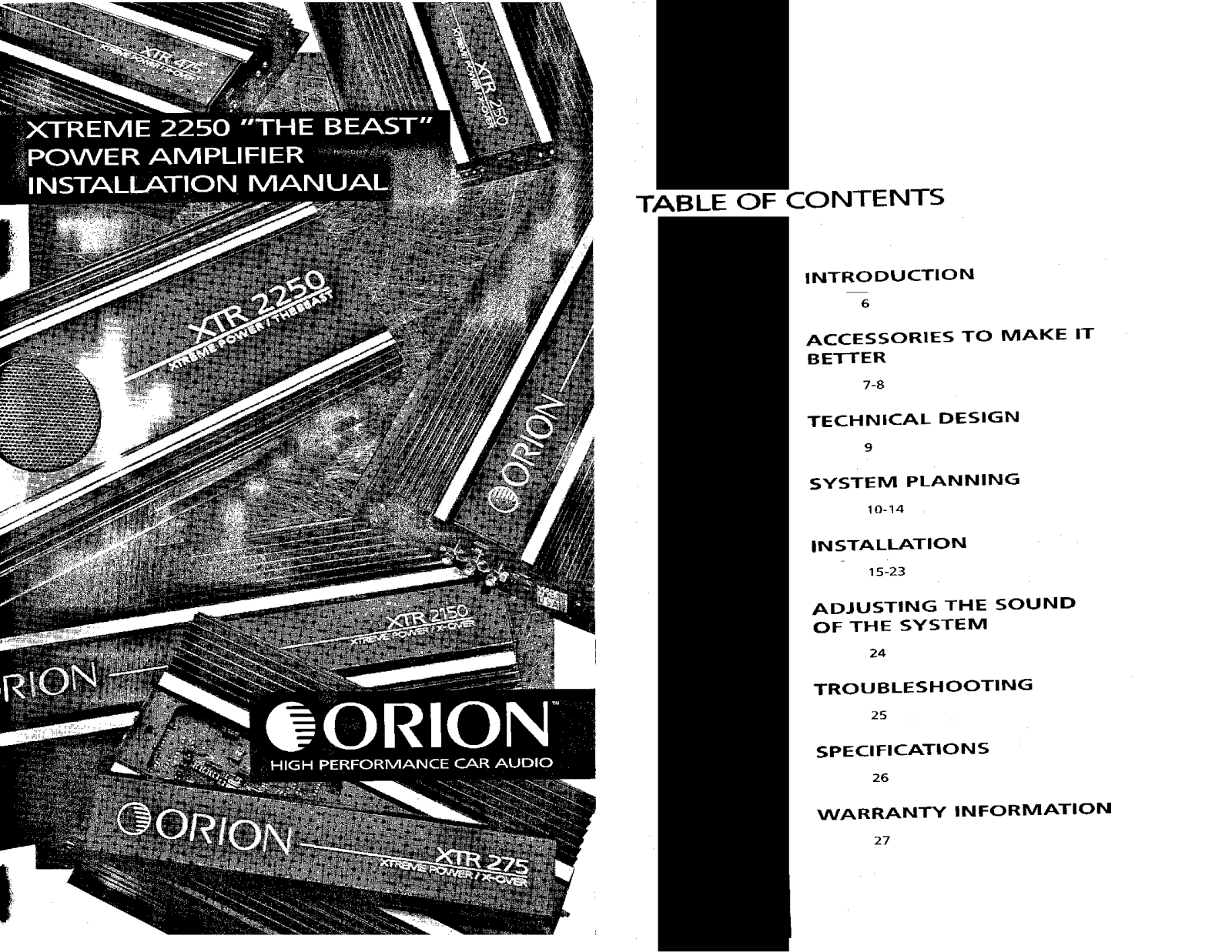 Orion 2250 User Manual