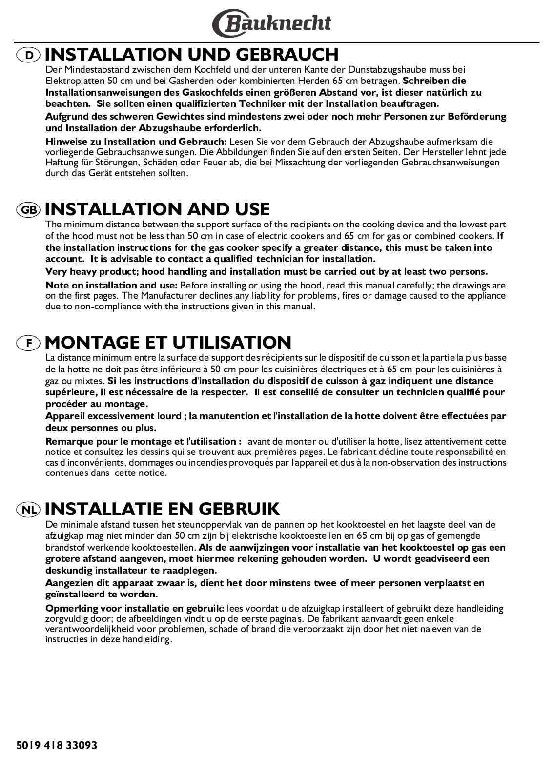 Whirlpool DKM 1393, DF 5560 WS, DF 5560, DF 5563 INSTALLATION SHEET