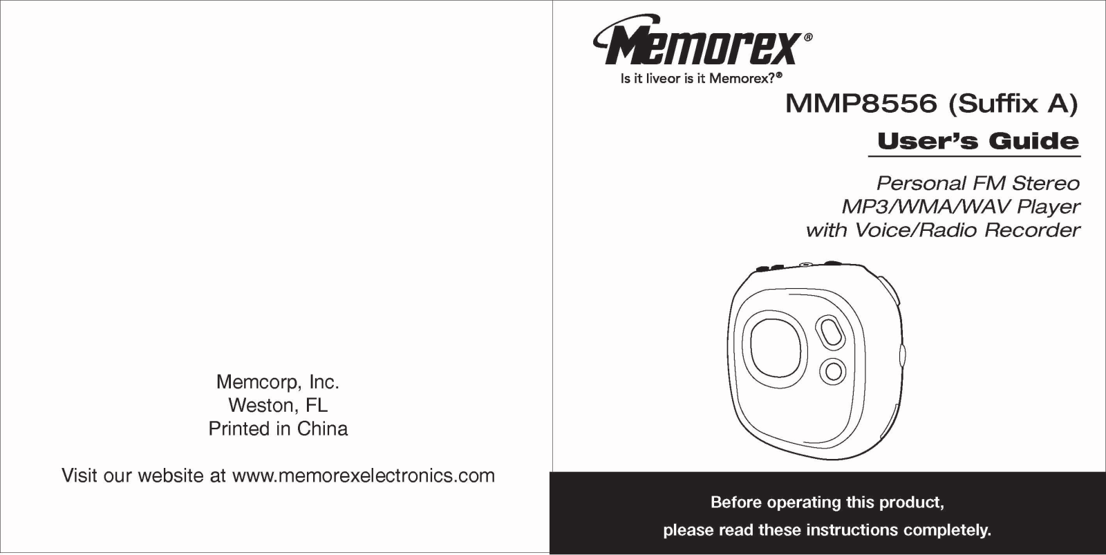 Memorex MMP8556 User Manual