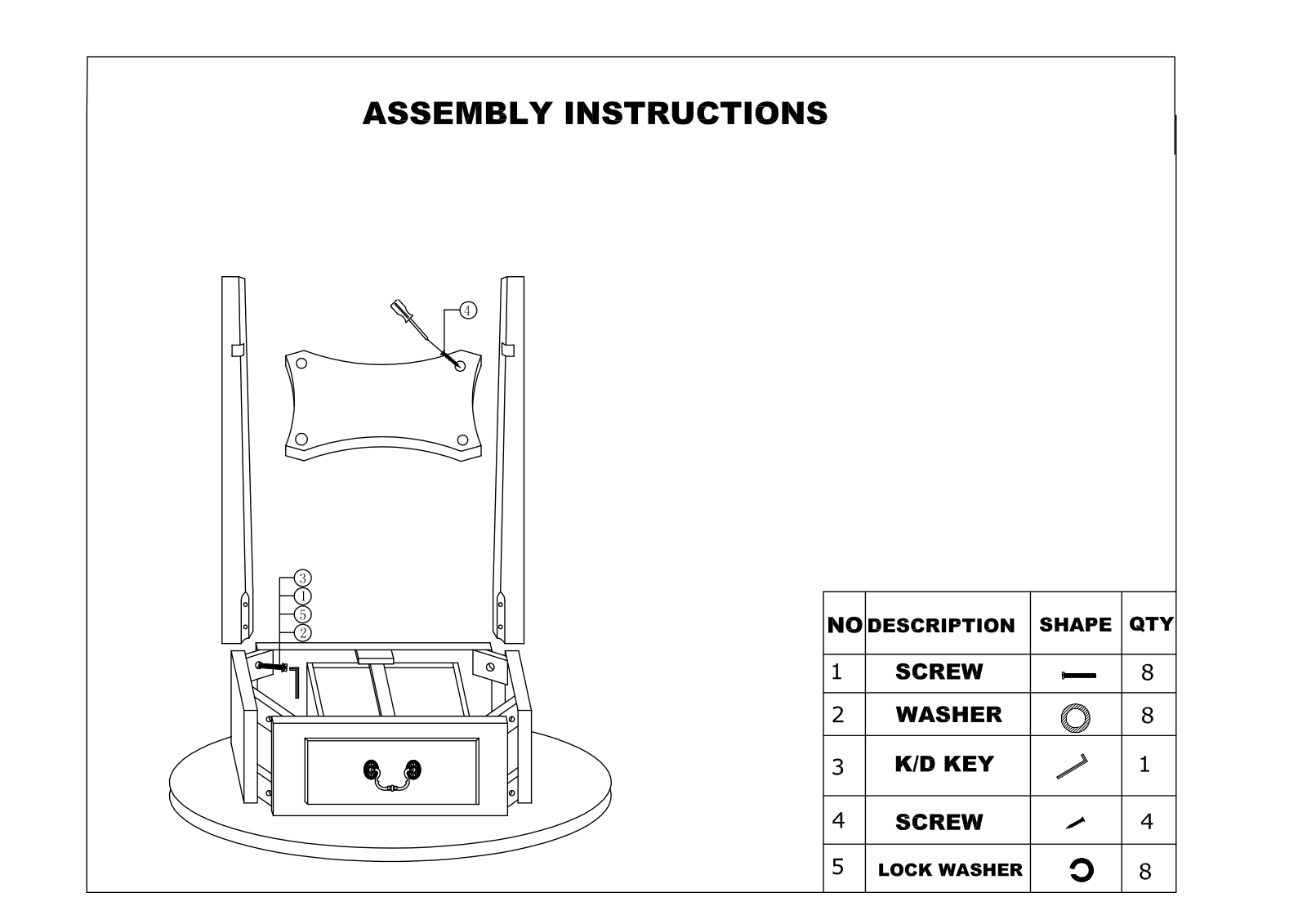 Wildon Home NULL1104 Assembly Instructions - ManualMachine.com