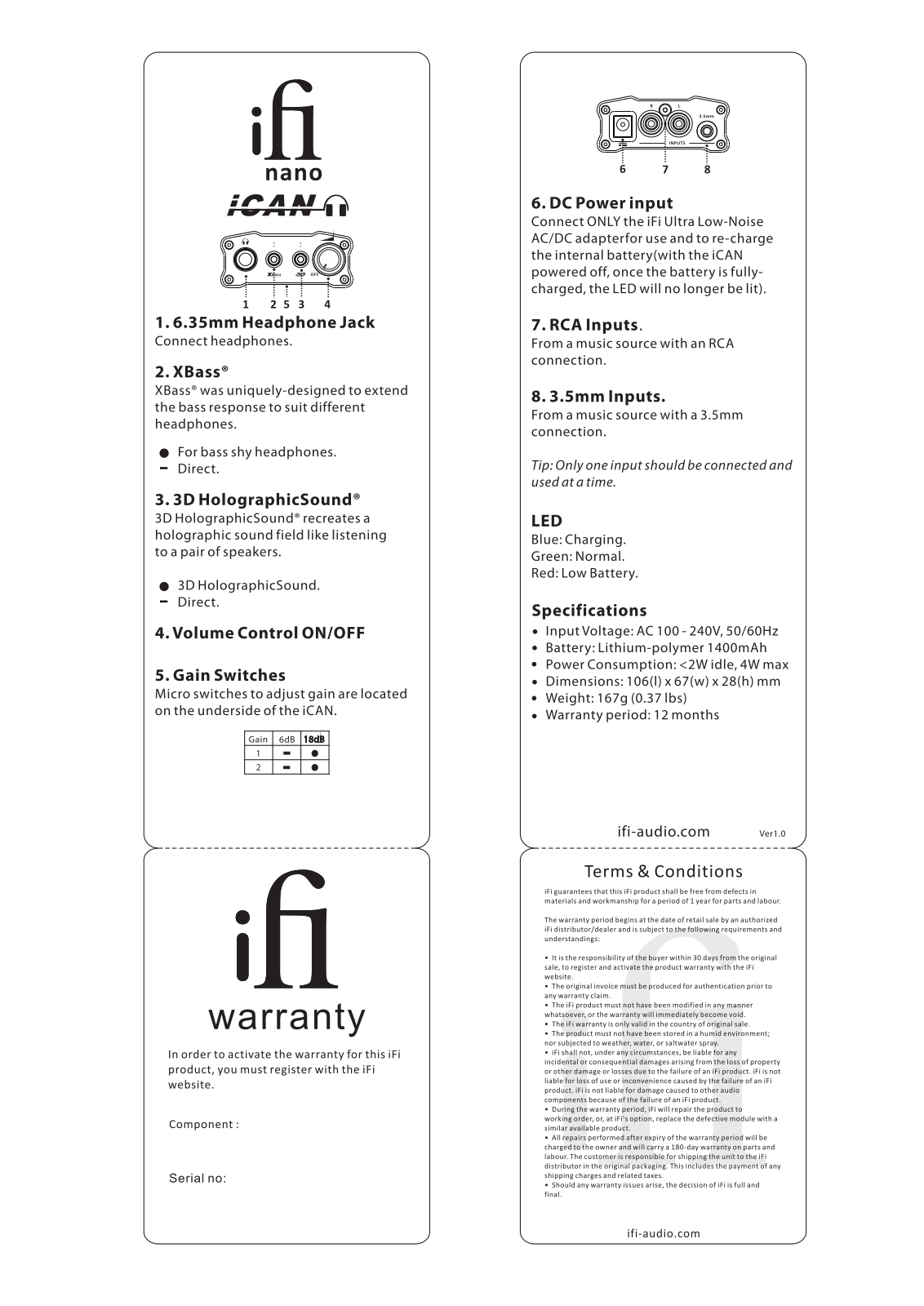 Ifi Nano Ican User Manual