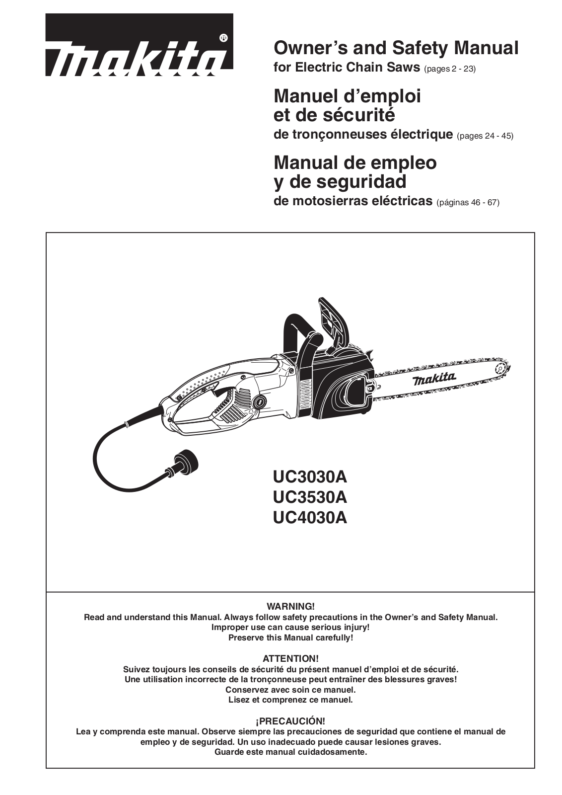 Makita UC3030A, UC35030A User Manual