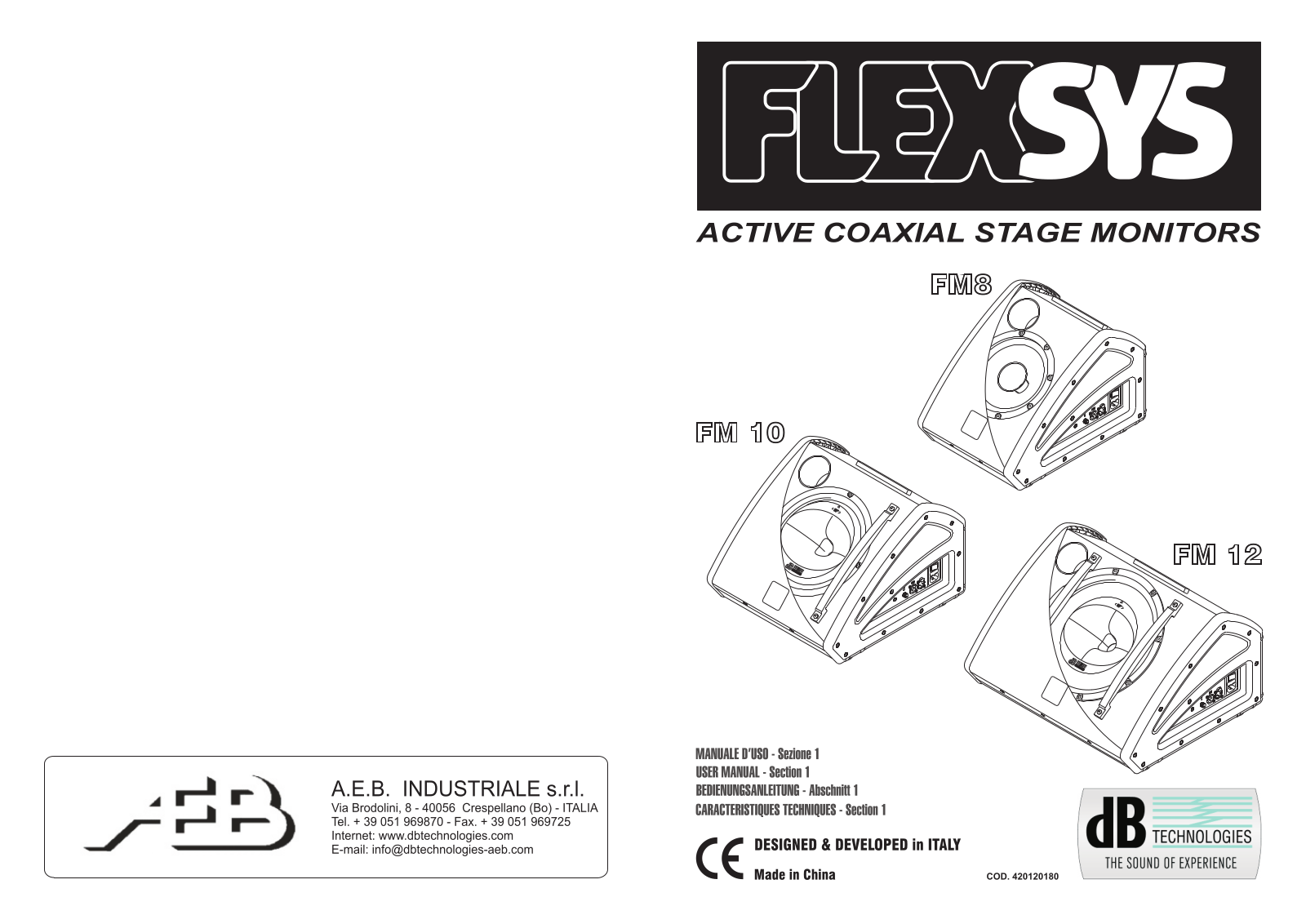 DB Technologies FM8, FM10, FM12 User manual