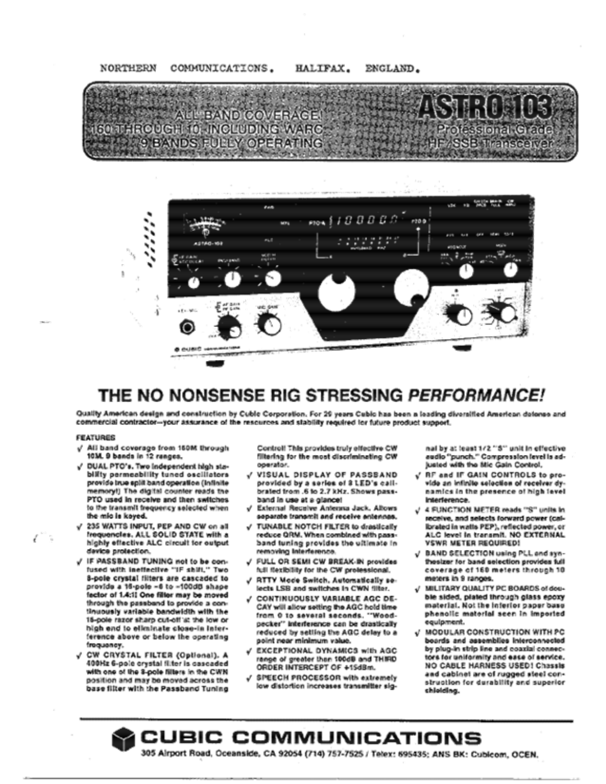 ASTRO 103 User Manual (PAGE 1)