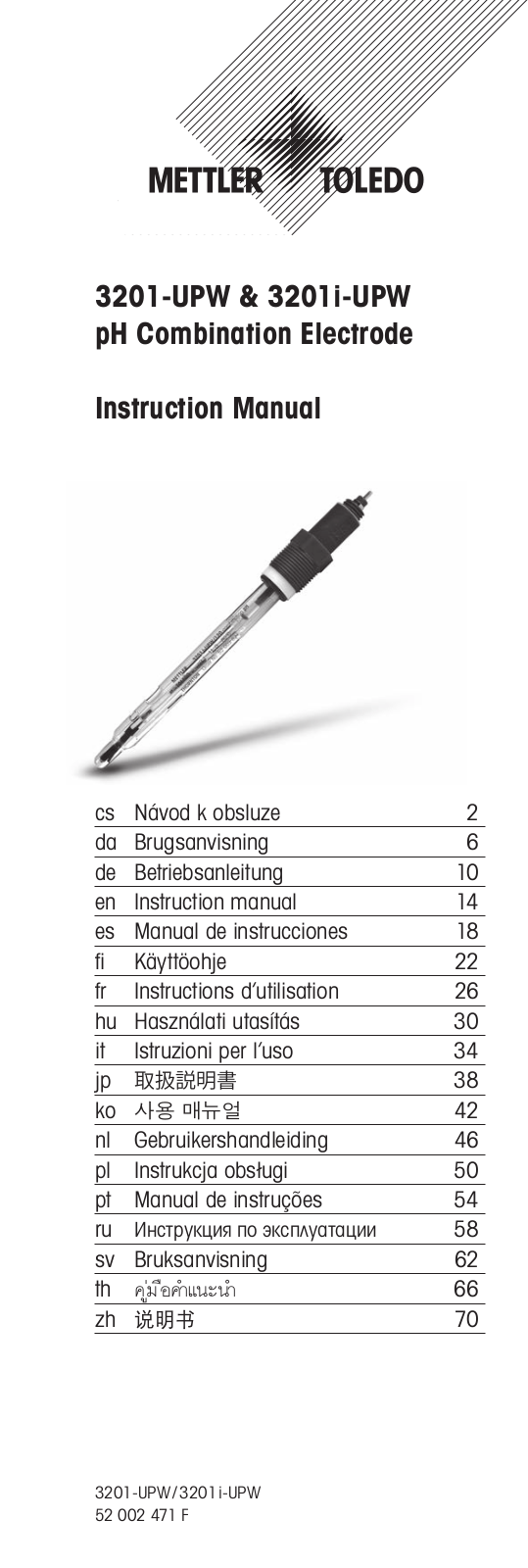 Mettler Toledo 3201-UPW, 3201i-UPW Instruction Manual