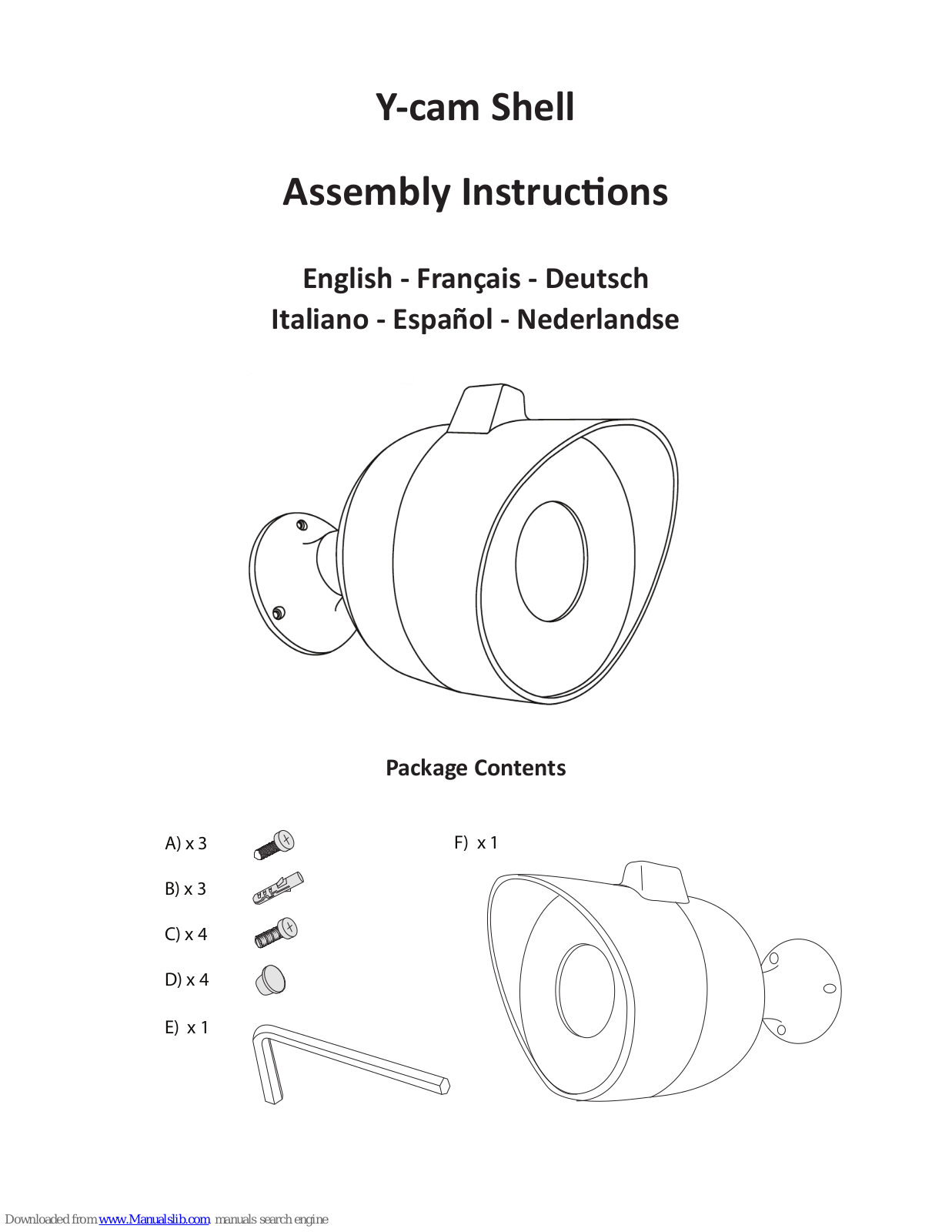 Y-cam Shell Assembly Instructions