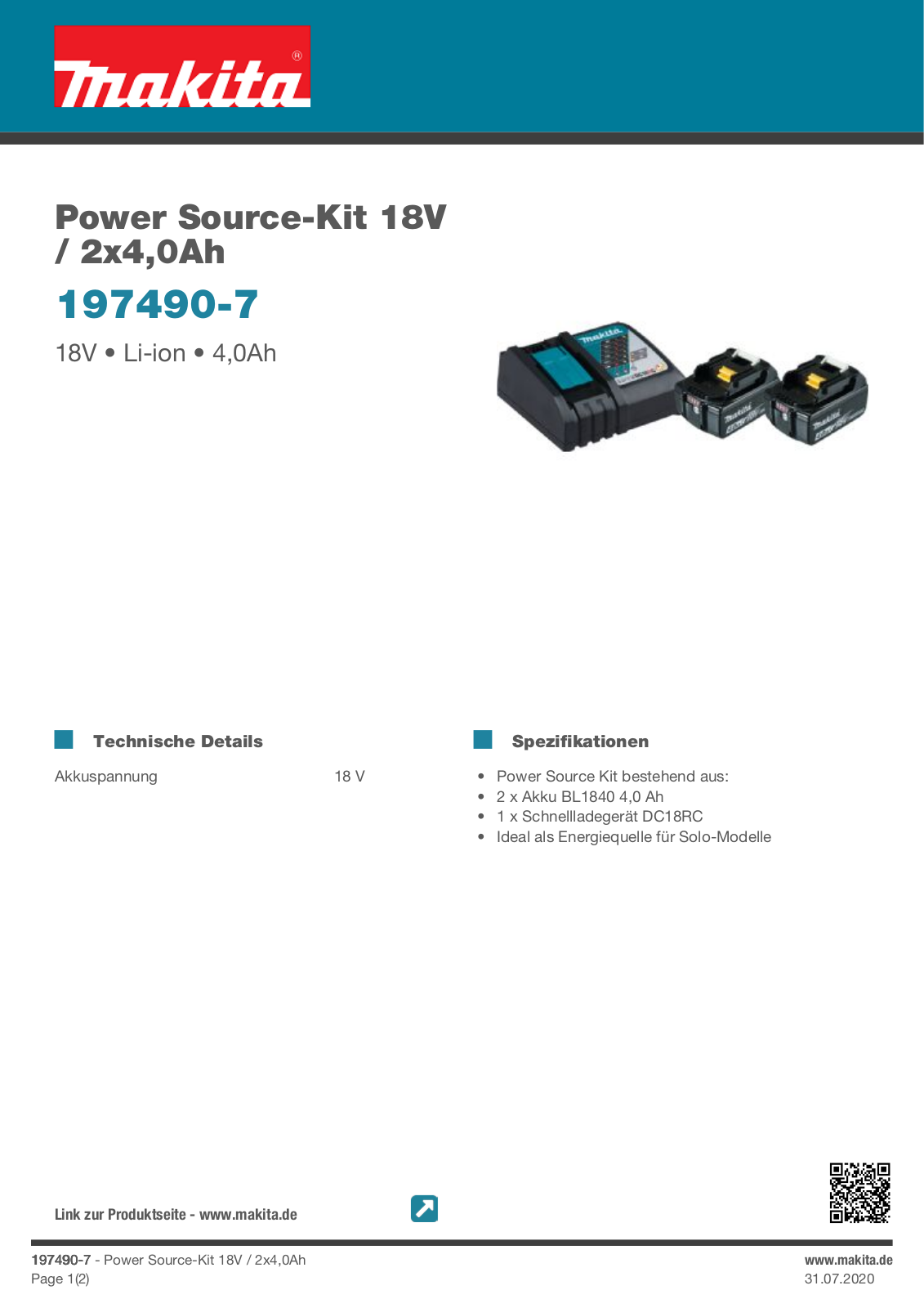 Makita 197490-7 Produkt information