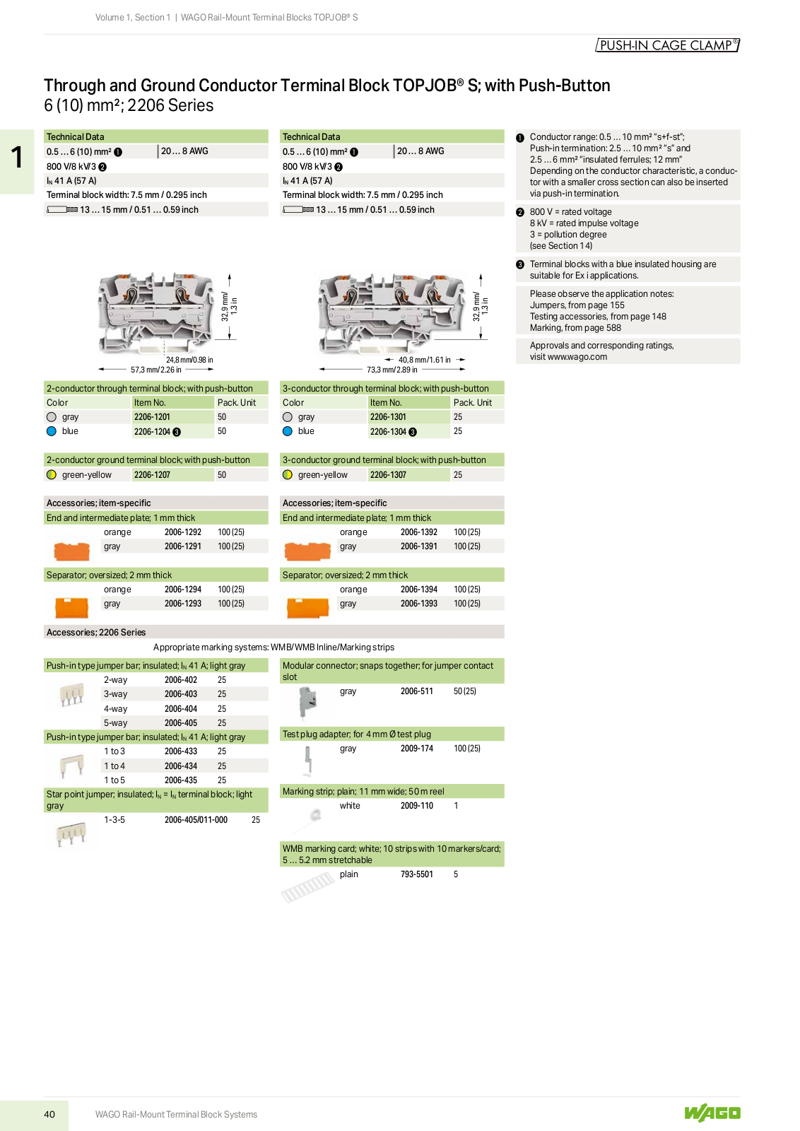 Wago 2206 Series Catalog Page