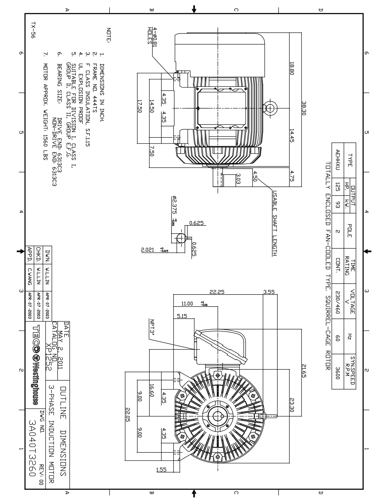 Teco XP1252 Reference Drawing