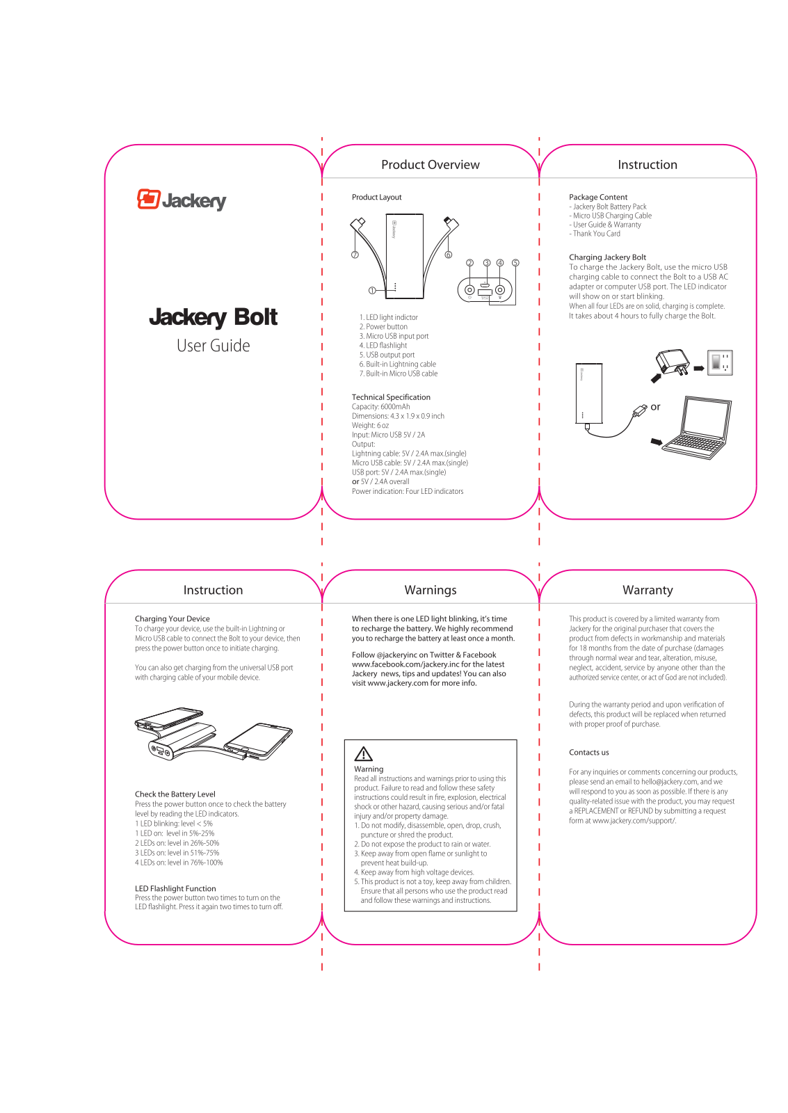 Jackery Bolt User Manual