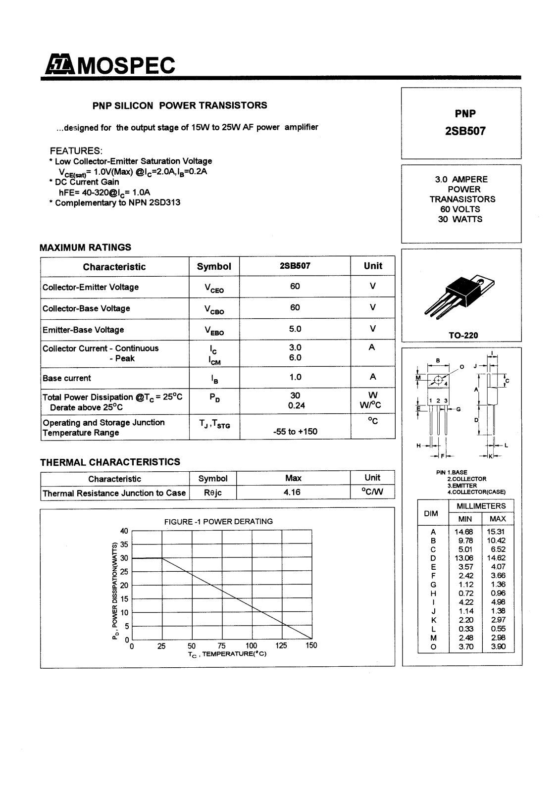 MOSPEC 2SB507 Datasheet