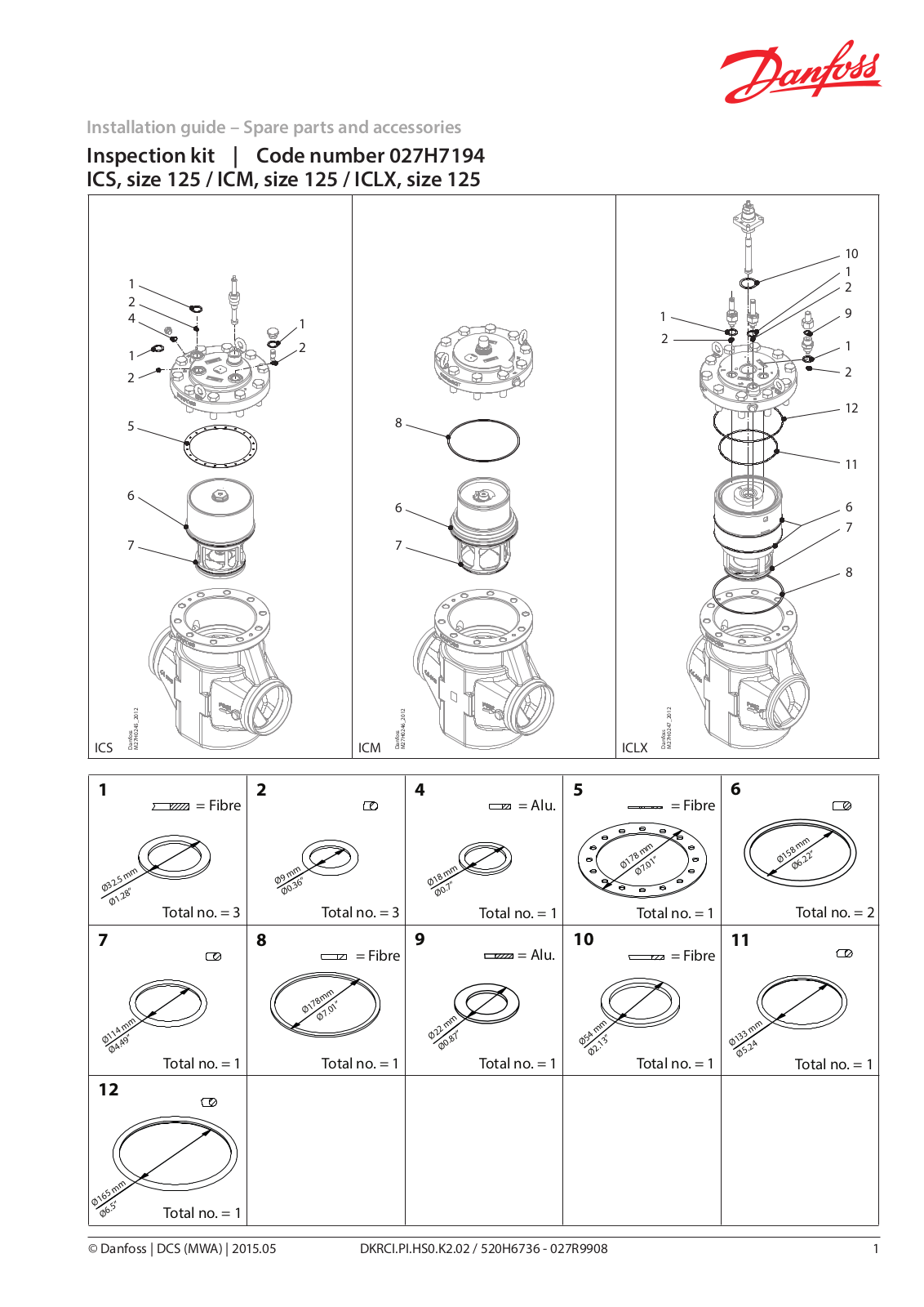 Danfoss CS 125, ICM 125, ICLX 125 Installation guide