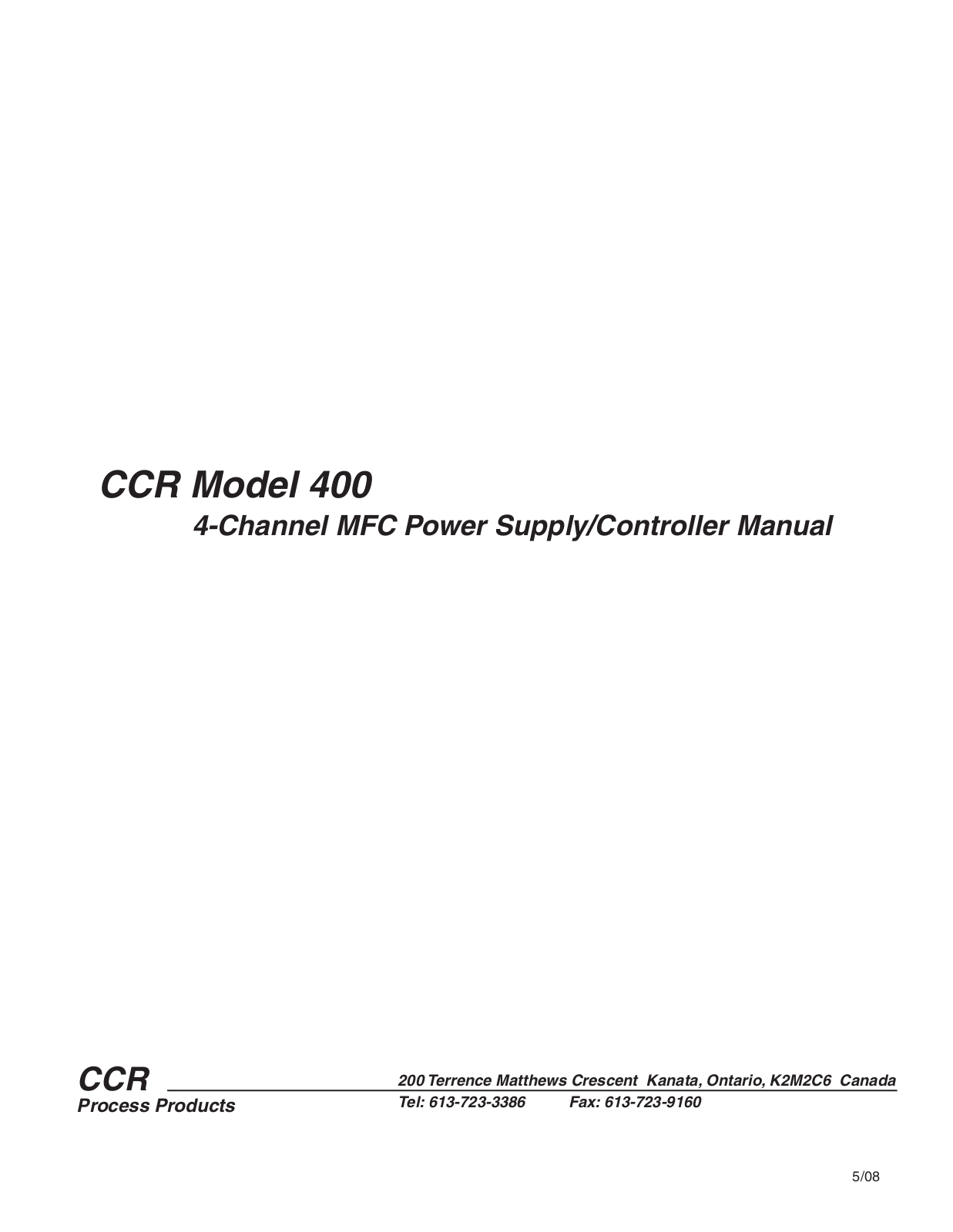 CCR 400 User Manual - ManualMachine.com