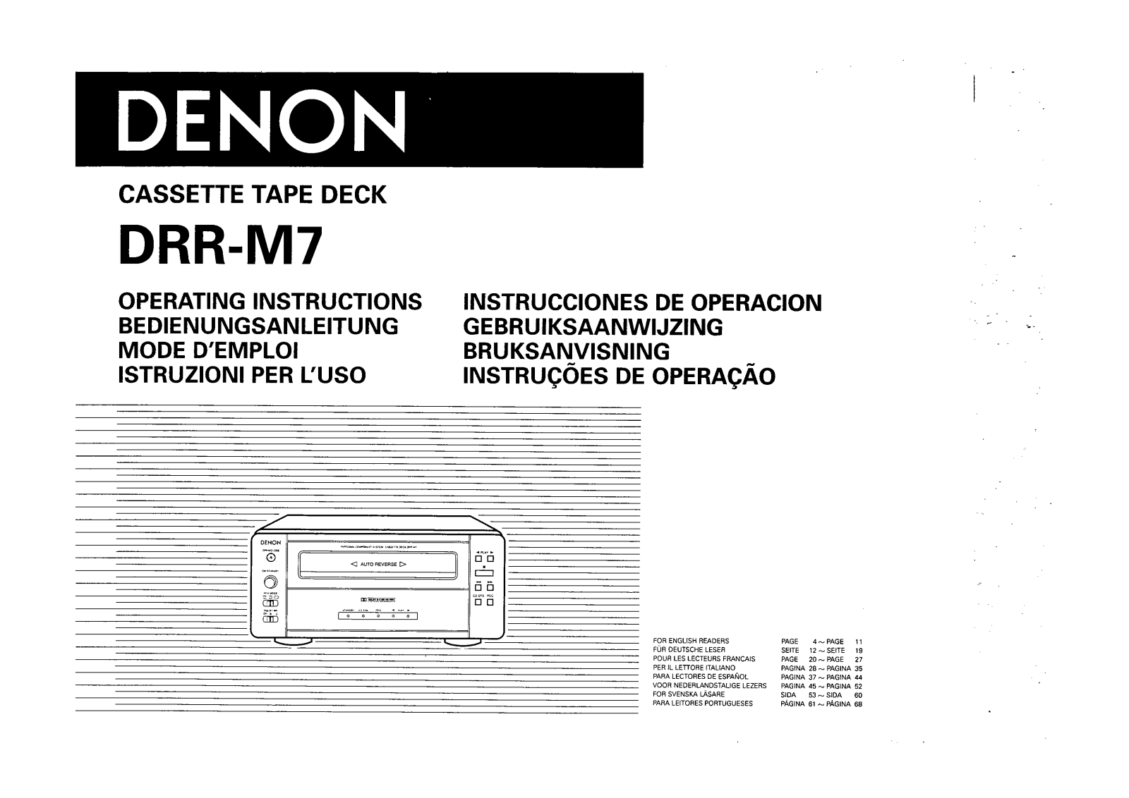 Denon DRR-M7 Owners Manual