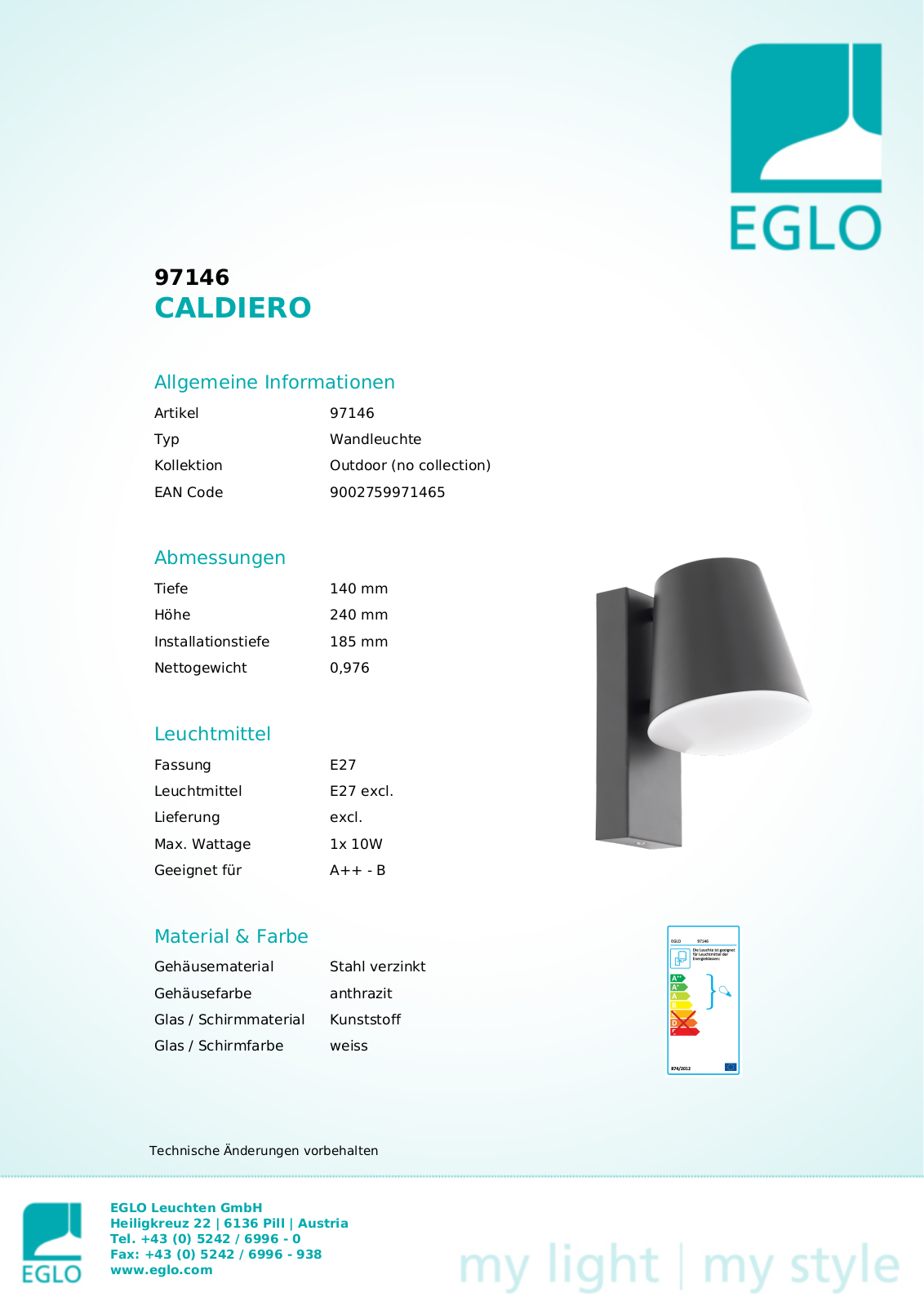 Eglo 97146 Service Manual